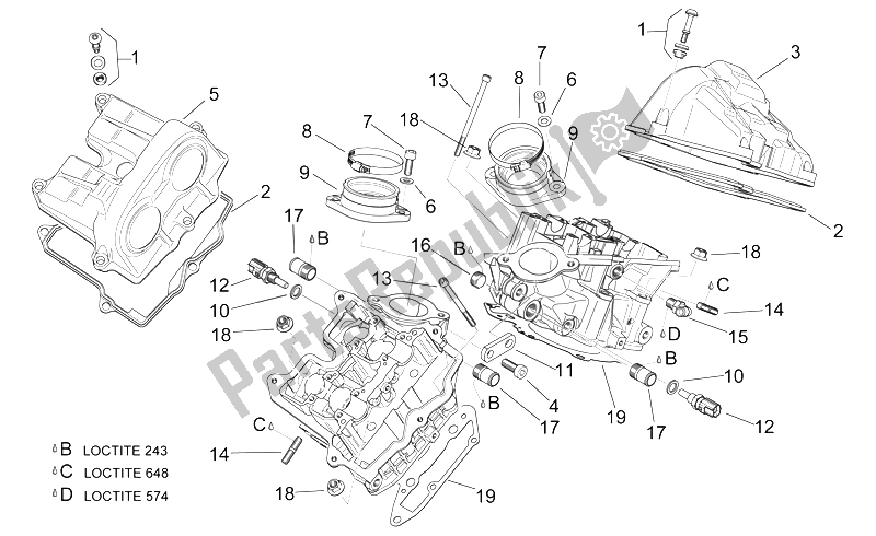 Tutte le parti per il Coperchio Valvole del Aprilia RSV Mille 1000 1998