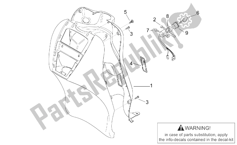 All parts for the Front Body V - Internal Shield of the Aprilia Scarabeo 50 2T ENG Minarelli 2000