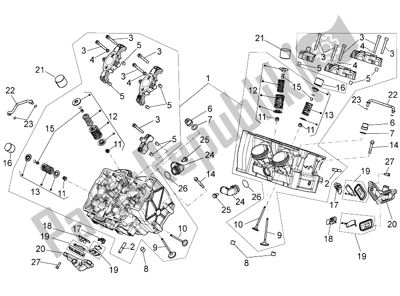 All parts for the Cylinder Head - Valves of the Aprilia RSV4 Aprc Factory STD SE 1000 2011