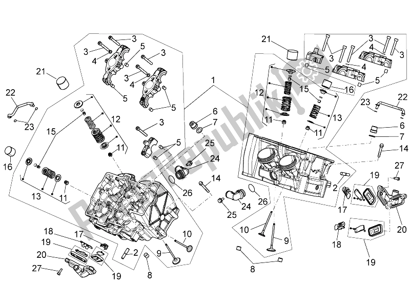 All parts for the Cylinder Head - Valves of the Aprilia RSV4 Aprc Factory STD SE 1000 2011