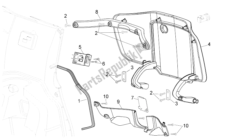 Tutte le parti per il Corpo Centrale I del Aprilia Sport City Cube 250 300 IE E3 2008