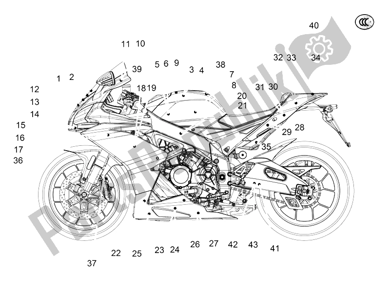All parts for the Decal of the Aprilia RSV4 Racing Factory L E 1000 2015