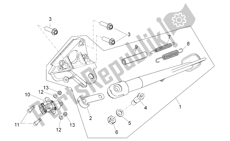 Alle Teile für das Zentraler Ständer des Aprilia Shiver 750 PA 2015