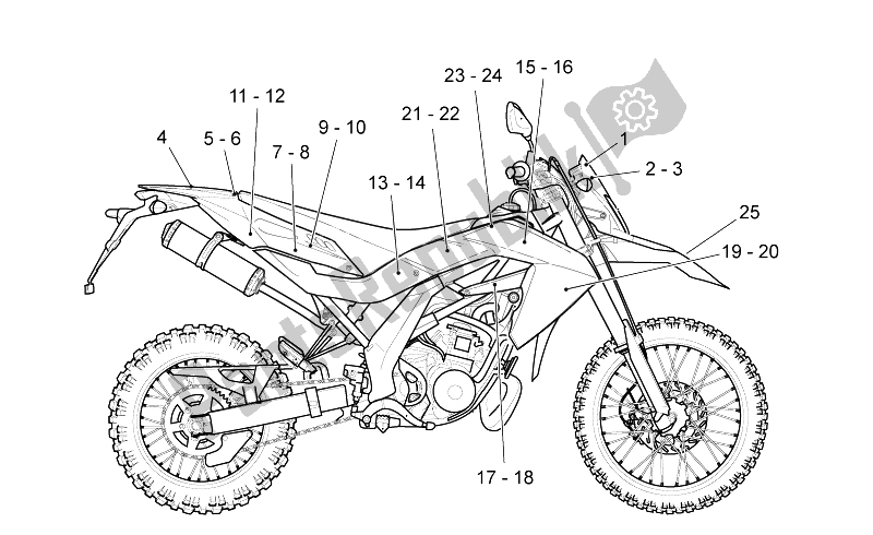 Alle Teile für das Abziehbild des Aprilia RX SX 125 2008