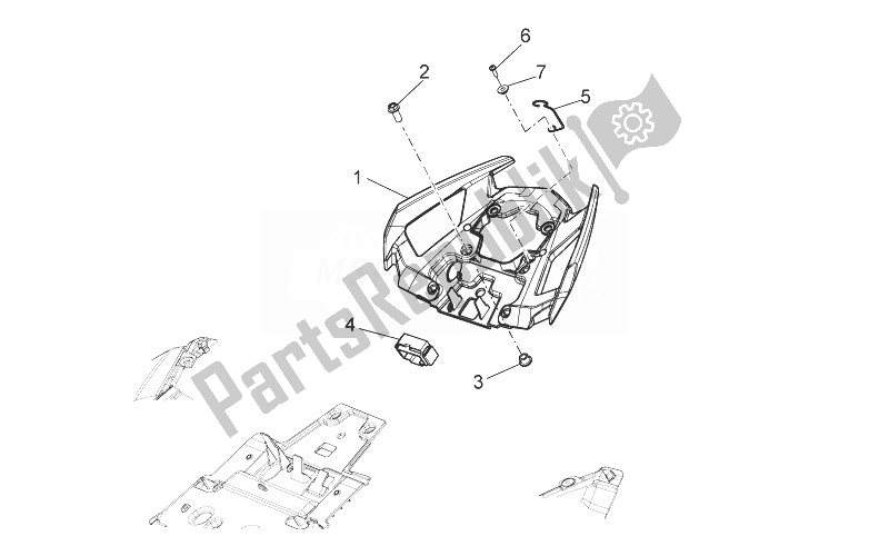 All parts for the Rear Body Ii of the Aprilia Shiver 750 USA 2011