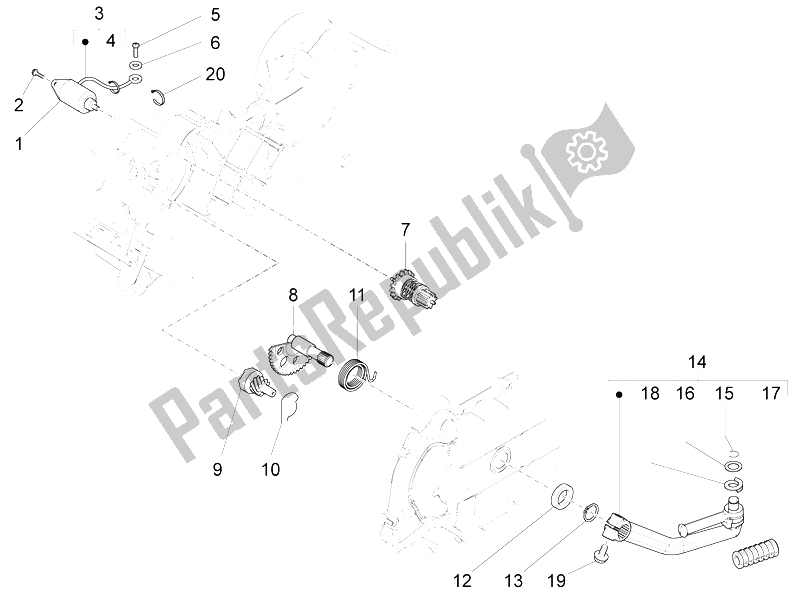 Tutte le parti per il Stater - Avviamento Elettrico del Aprilia SR Motard 50 4T 4V 2013