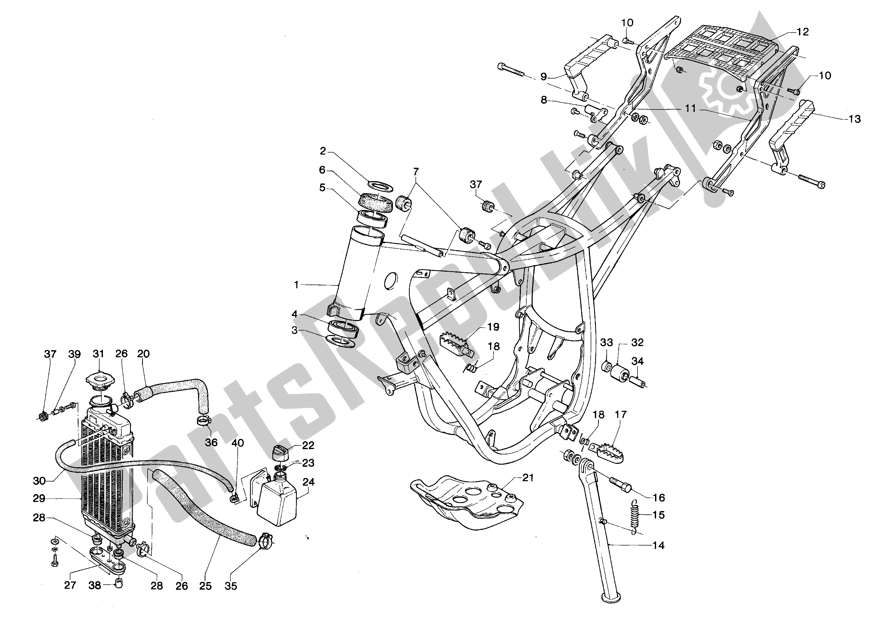 All parts for the Frame of the Aprilia ET 50 1987