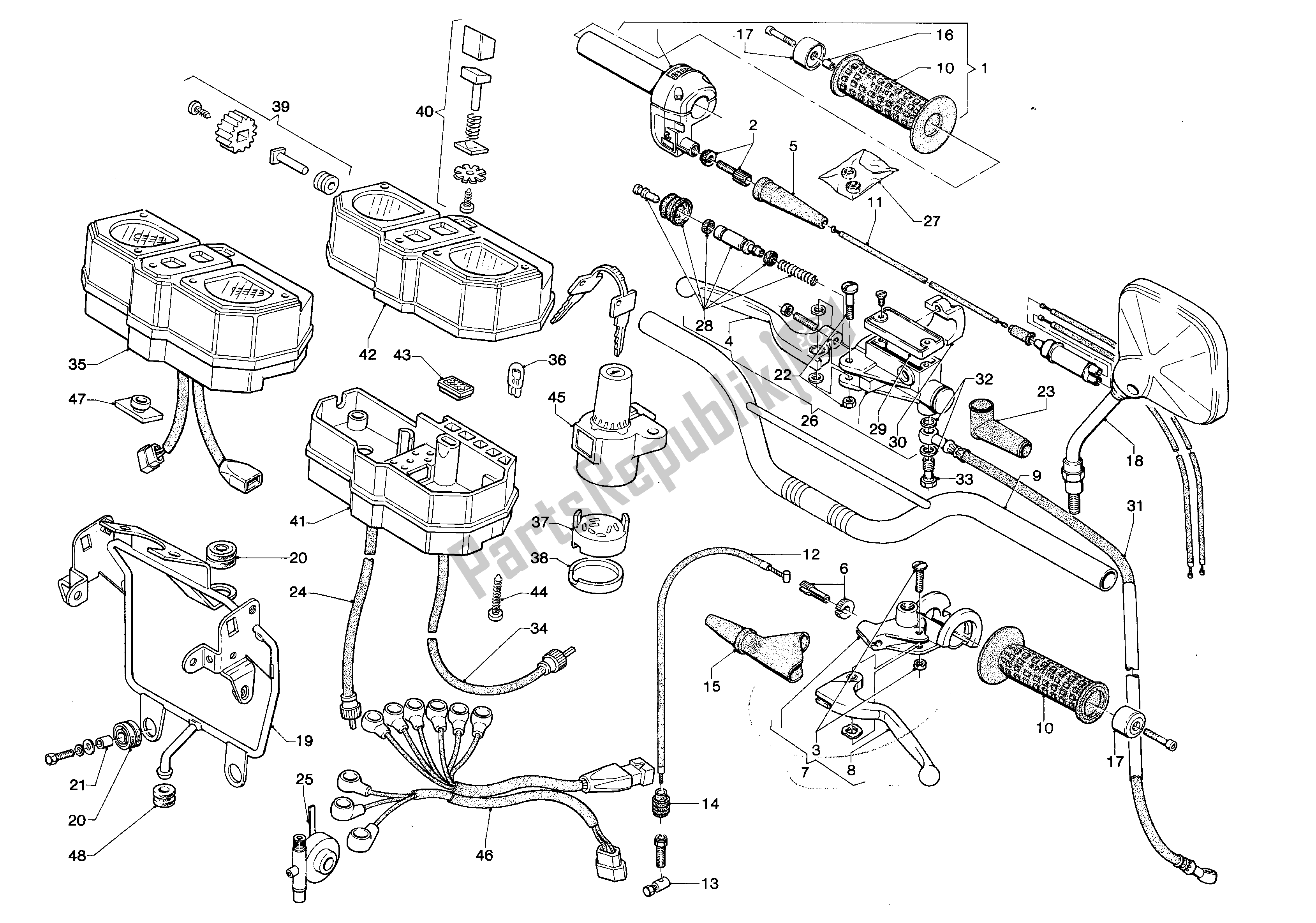 All parts for the Handle Bars And Commands of the Aprilia ET 50 1987
