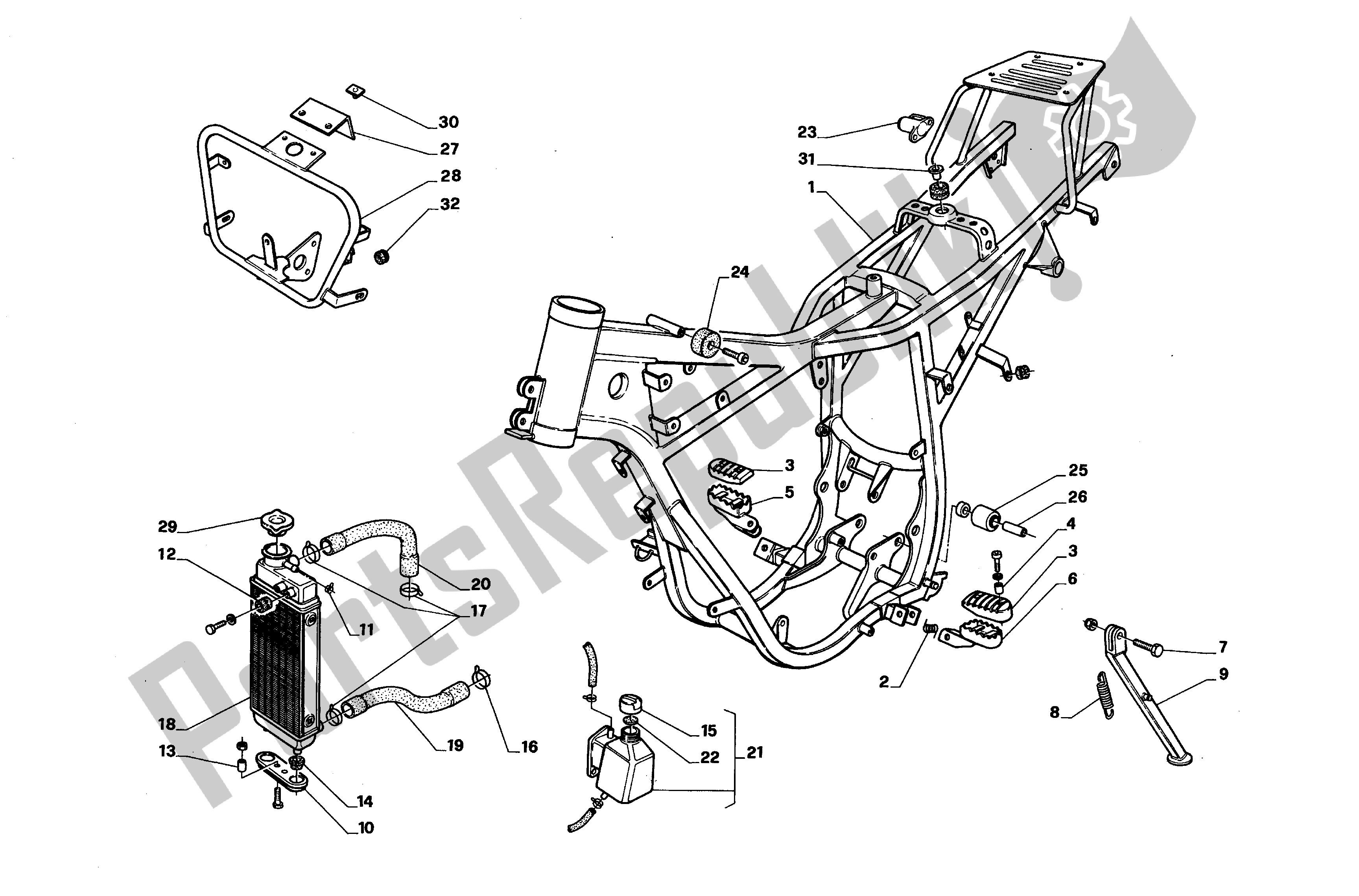 Todas las partes para Marco de Aprilia Tuareg 50 1988