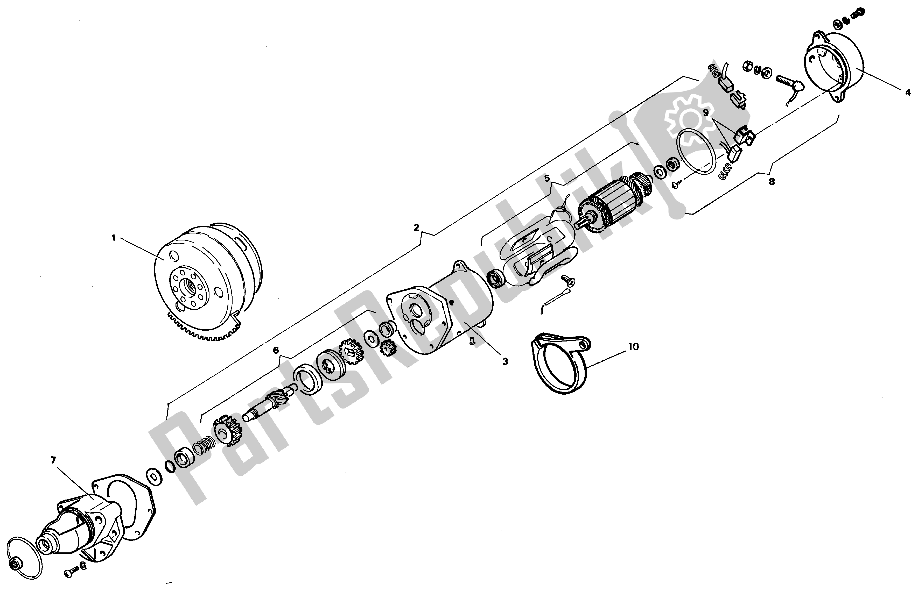 All parts for the Starter of the Aprilia Tuareg 50 1988