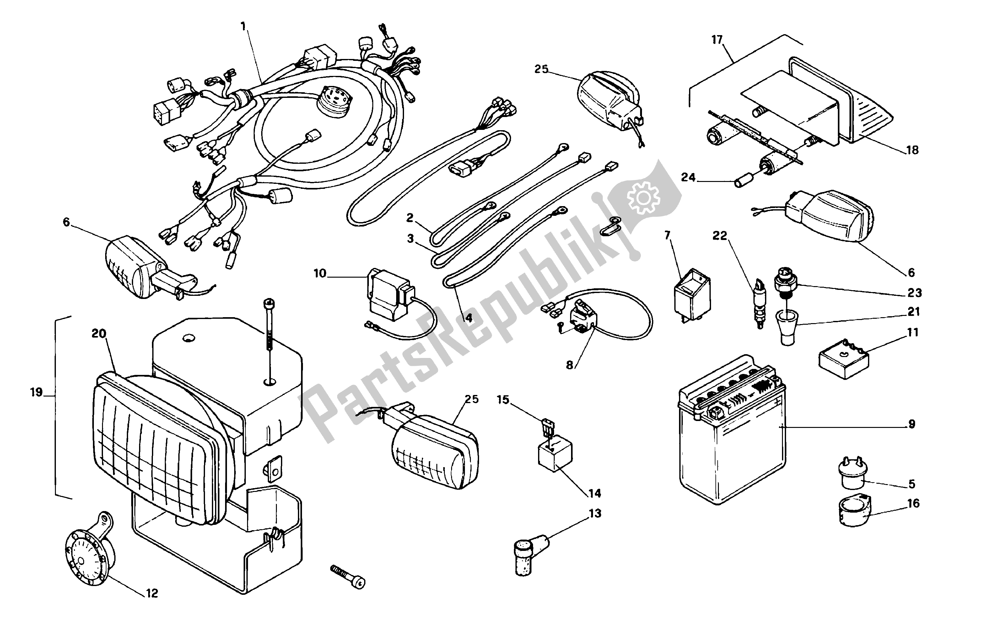 All parts for the Electrical System of the Aprilia RX 50 1989