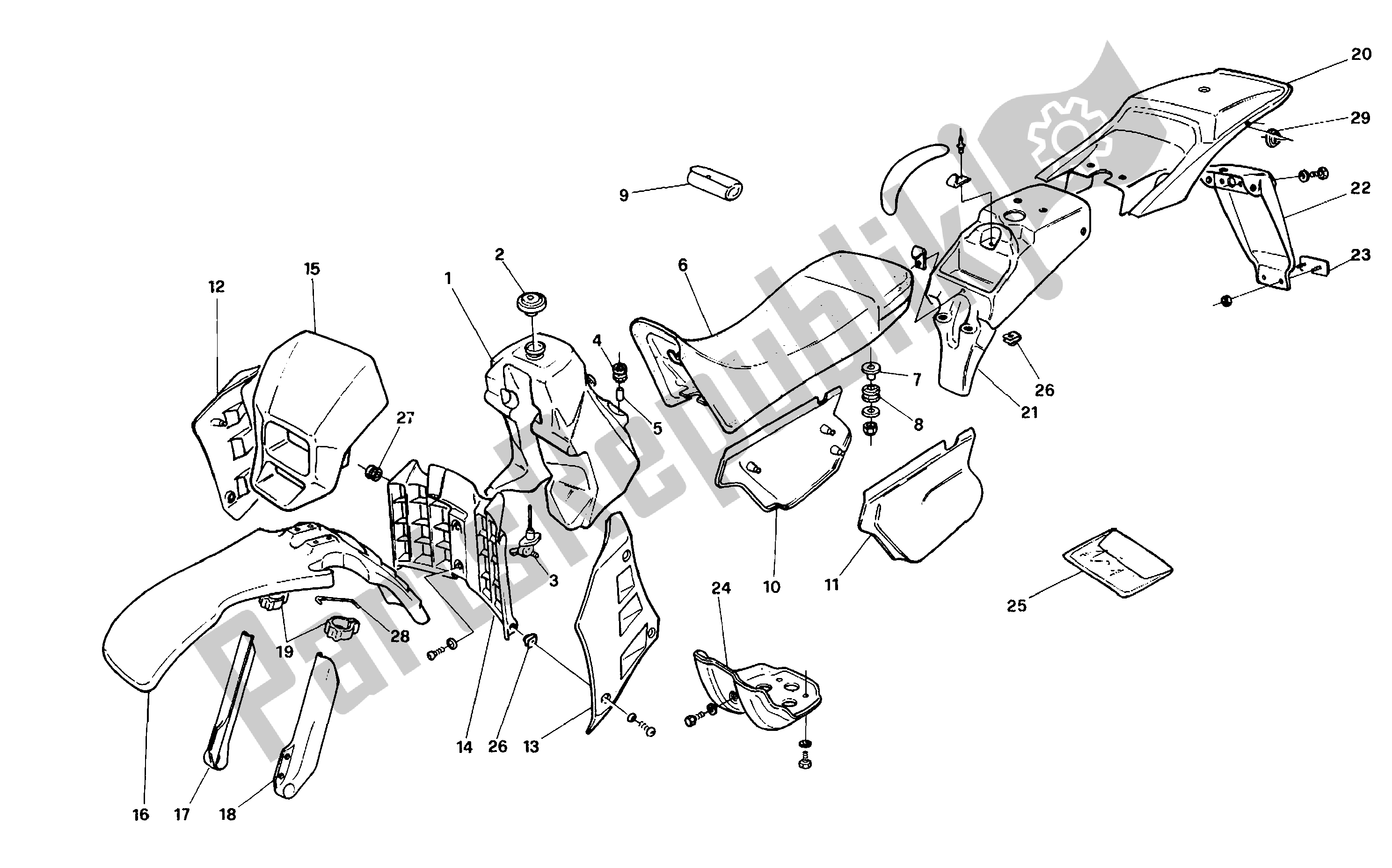 Tutte le parti per il Corpo del Aprilia RX 50 1989