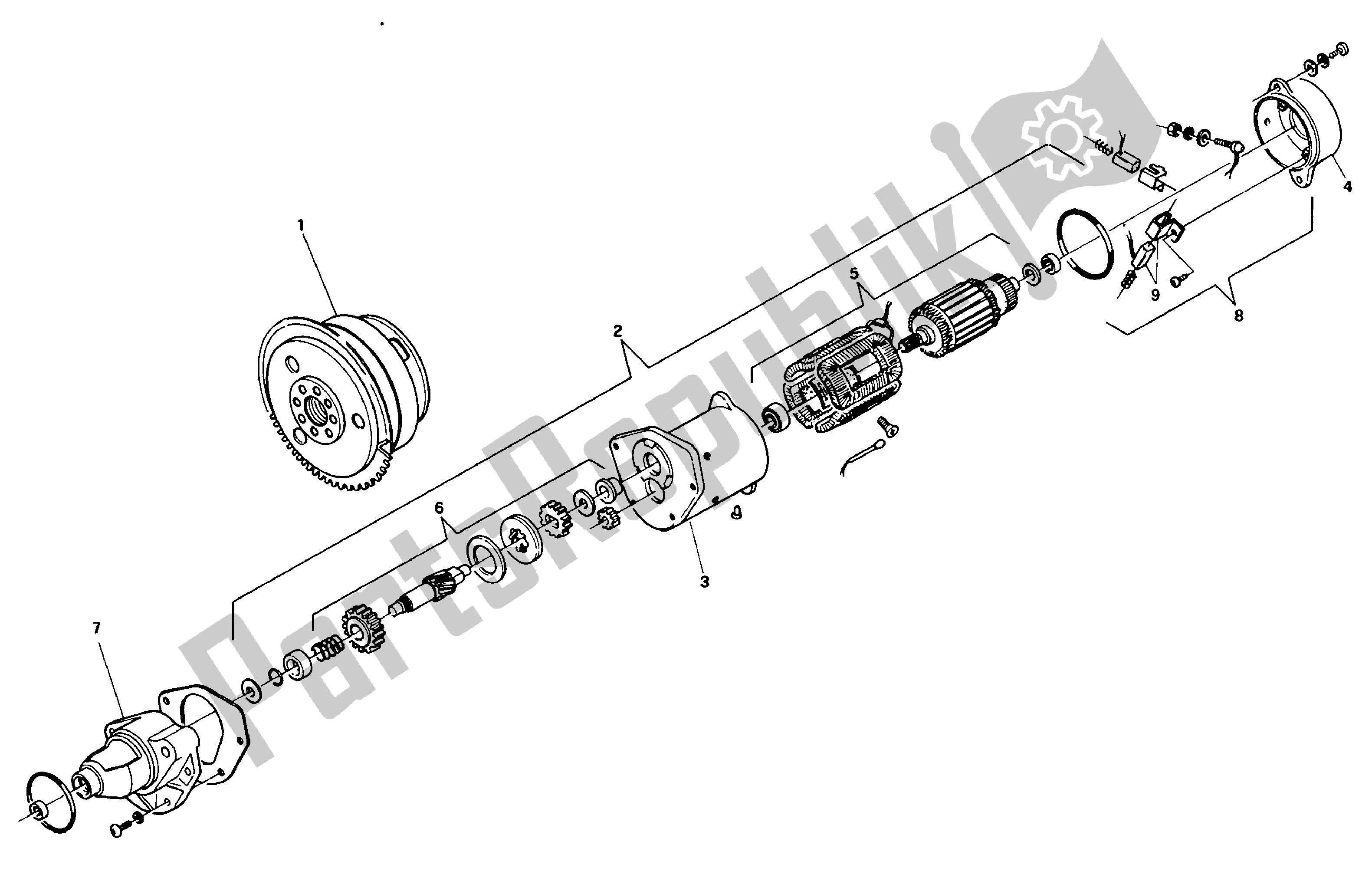 All parts for the Starter of the Aprilia Tuareg 50 1990 - 1992