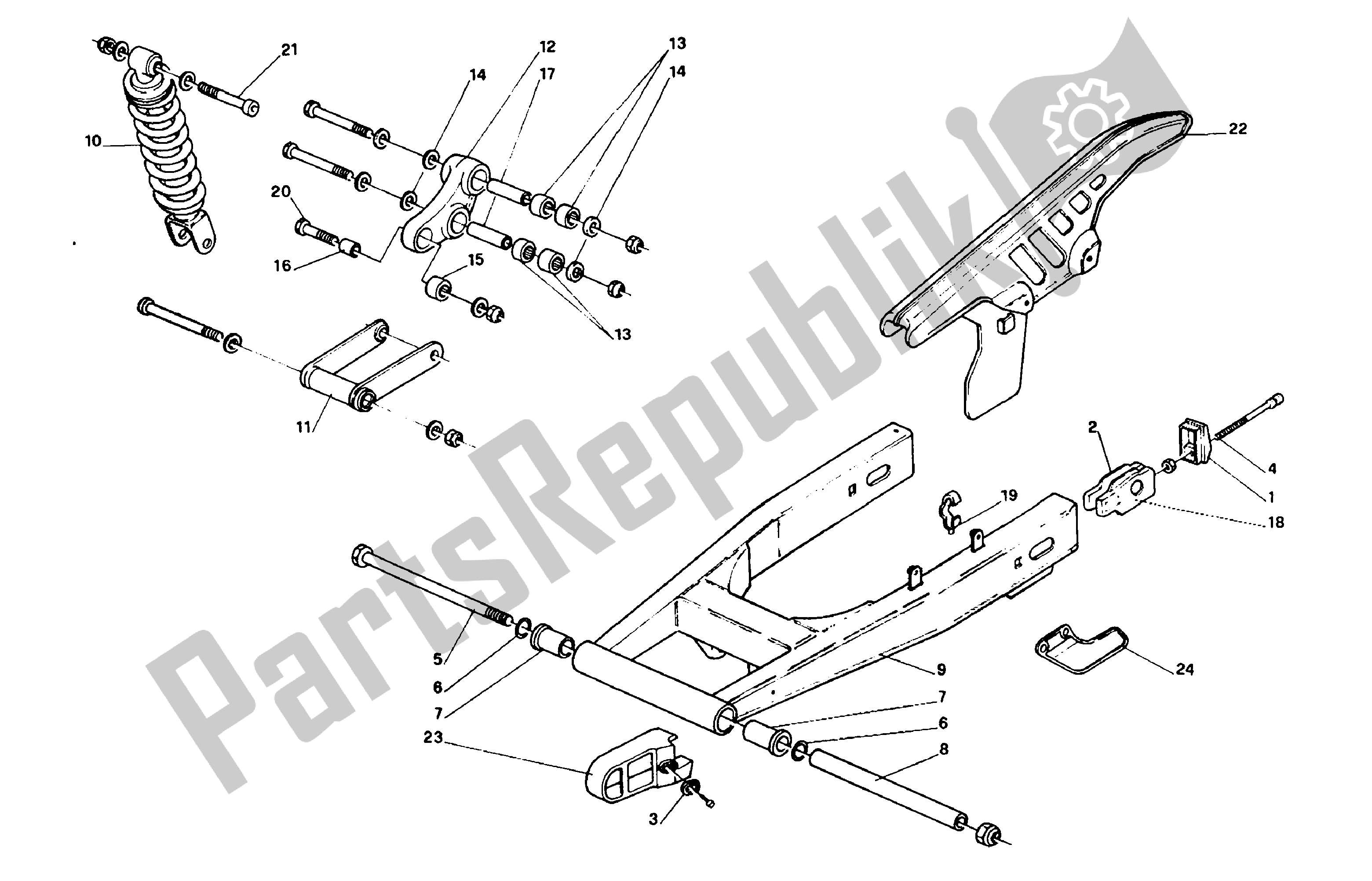 Todas las partes para Horquilla Trasera Y Suspensión de Aprilia Tuareg 50 1990 - 1992