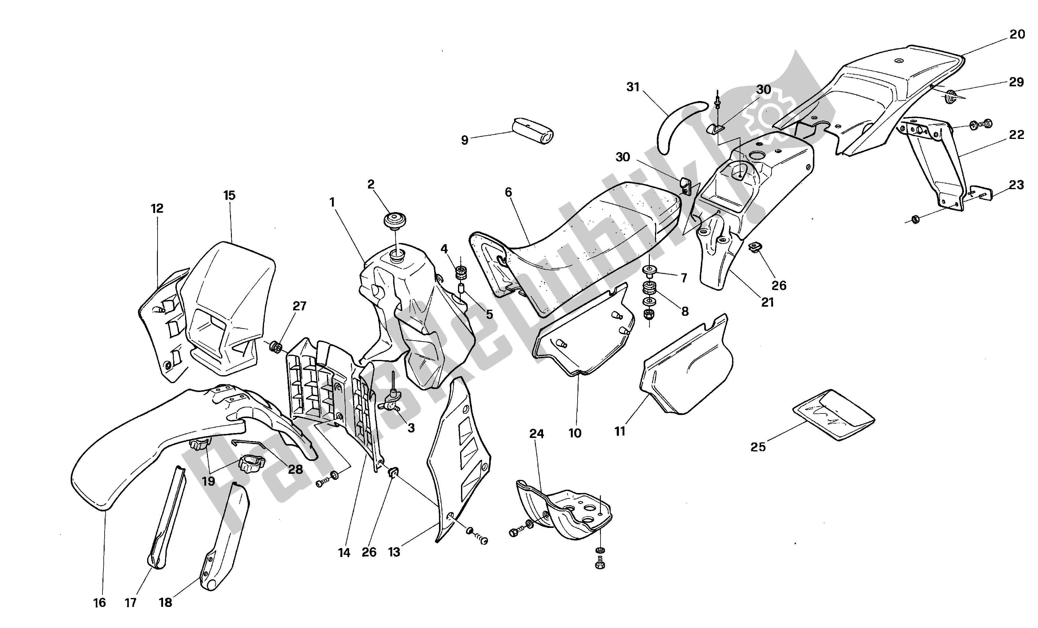 Alle Teile für das Körper des Aprilia RX 50 1990