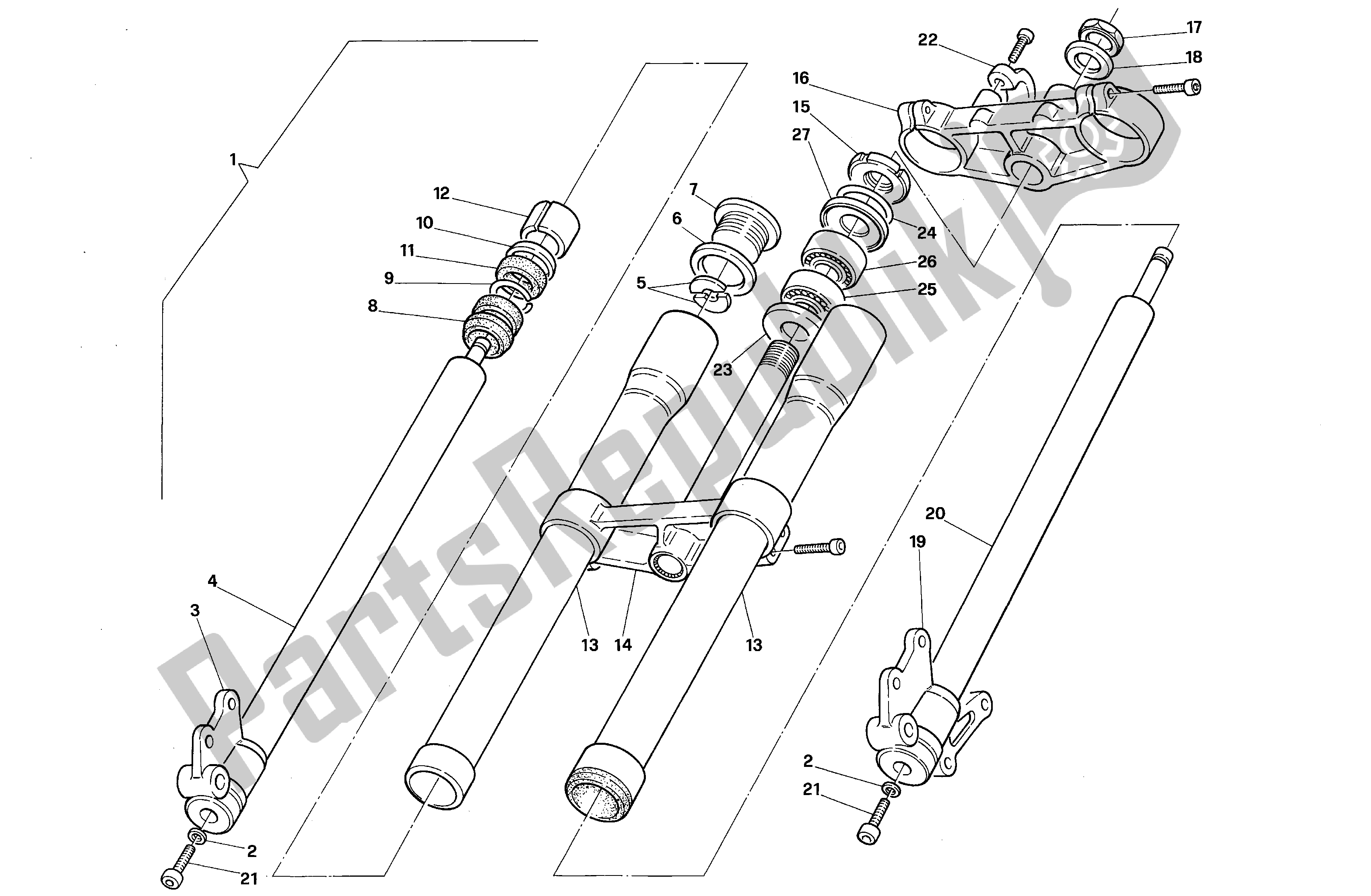 Toutes les pièces pour le Fourche Avant du Aprilia RX 50 1991