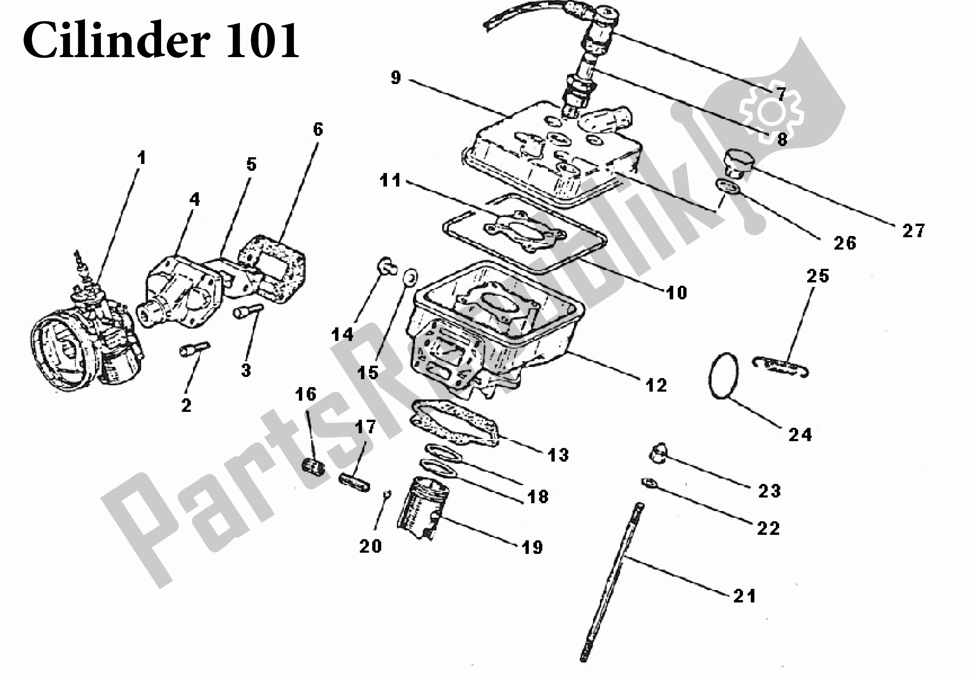 Tutte le parti per il Cilindro 101 del Aprilia RX 50 1991