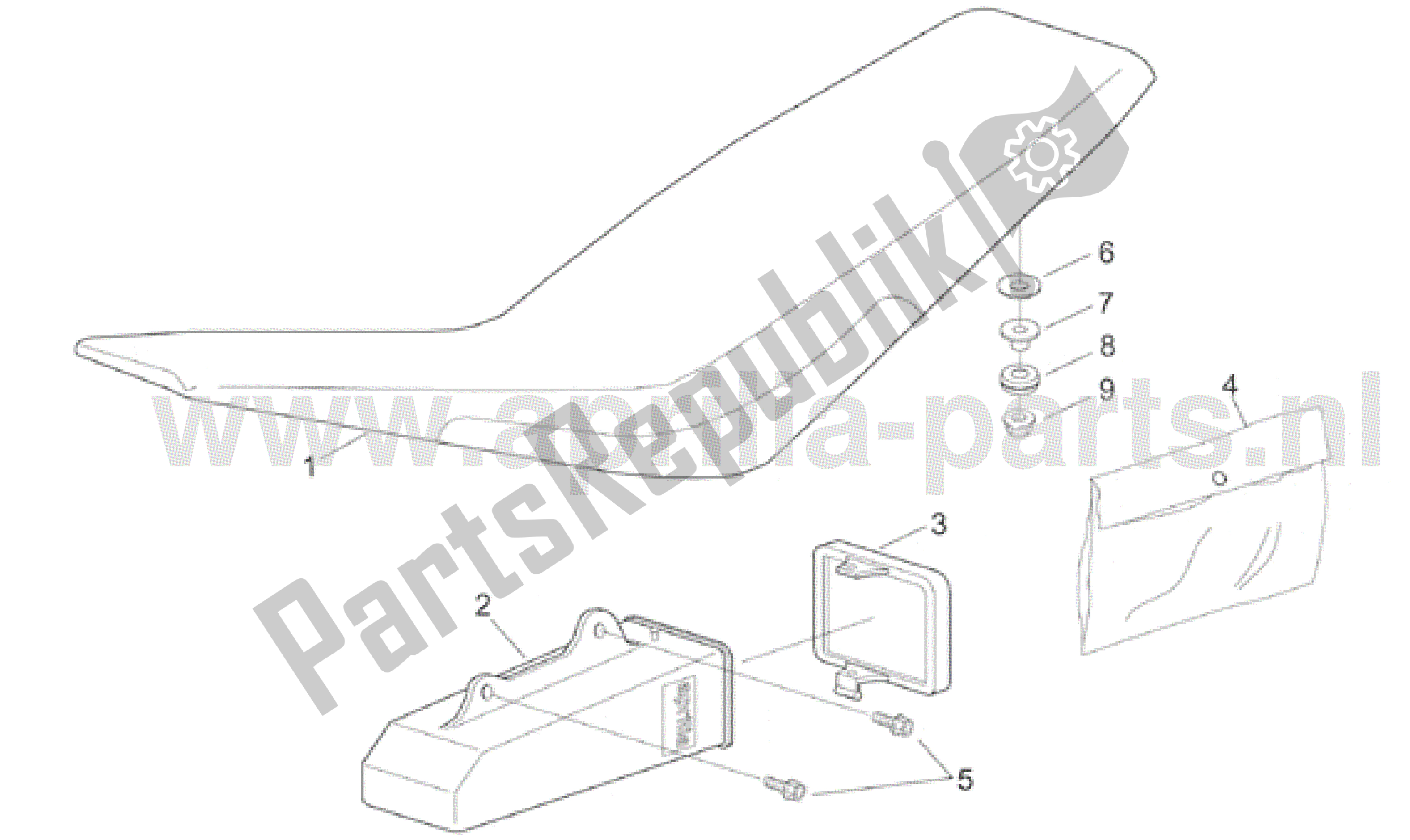 Alle onderdelen voor de Zadel van de Aprilia RX 50 1995 - 2000