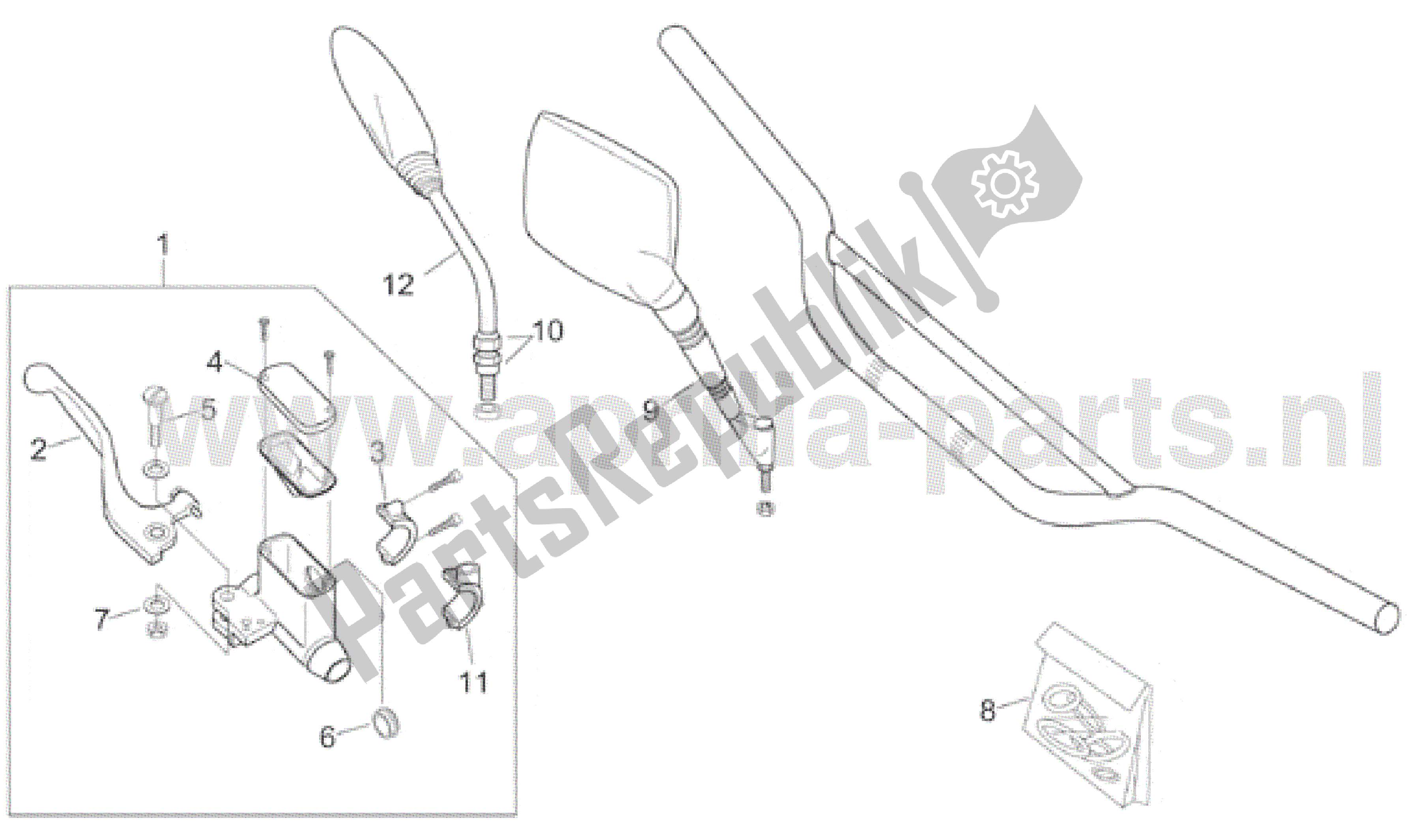 Todas as partes de Controles Ii do Aprilia RX 50 1995 - 2000