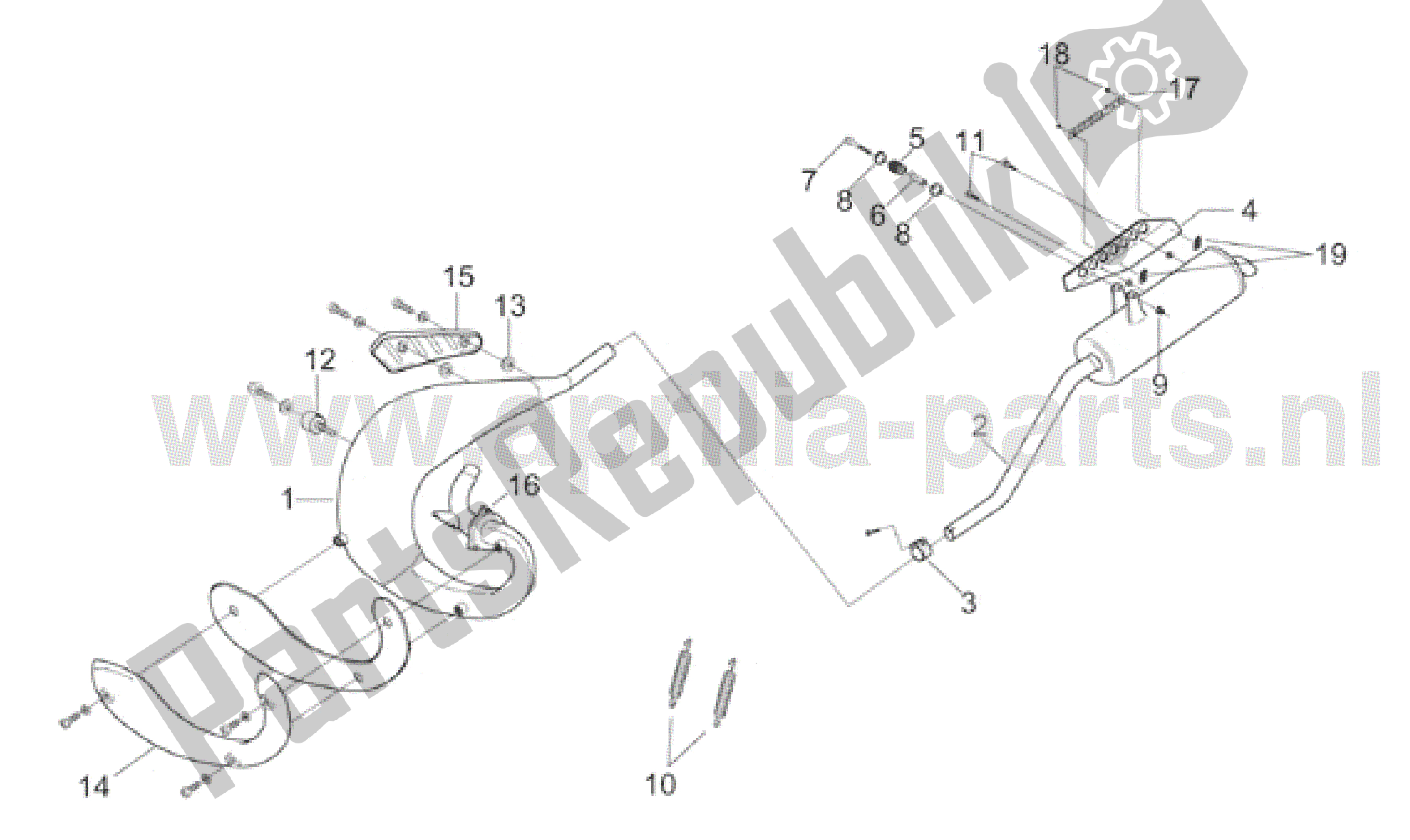 All parts for the Exhaust Pipe of the Aprilia RX 50 1995 - 2000