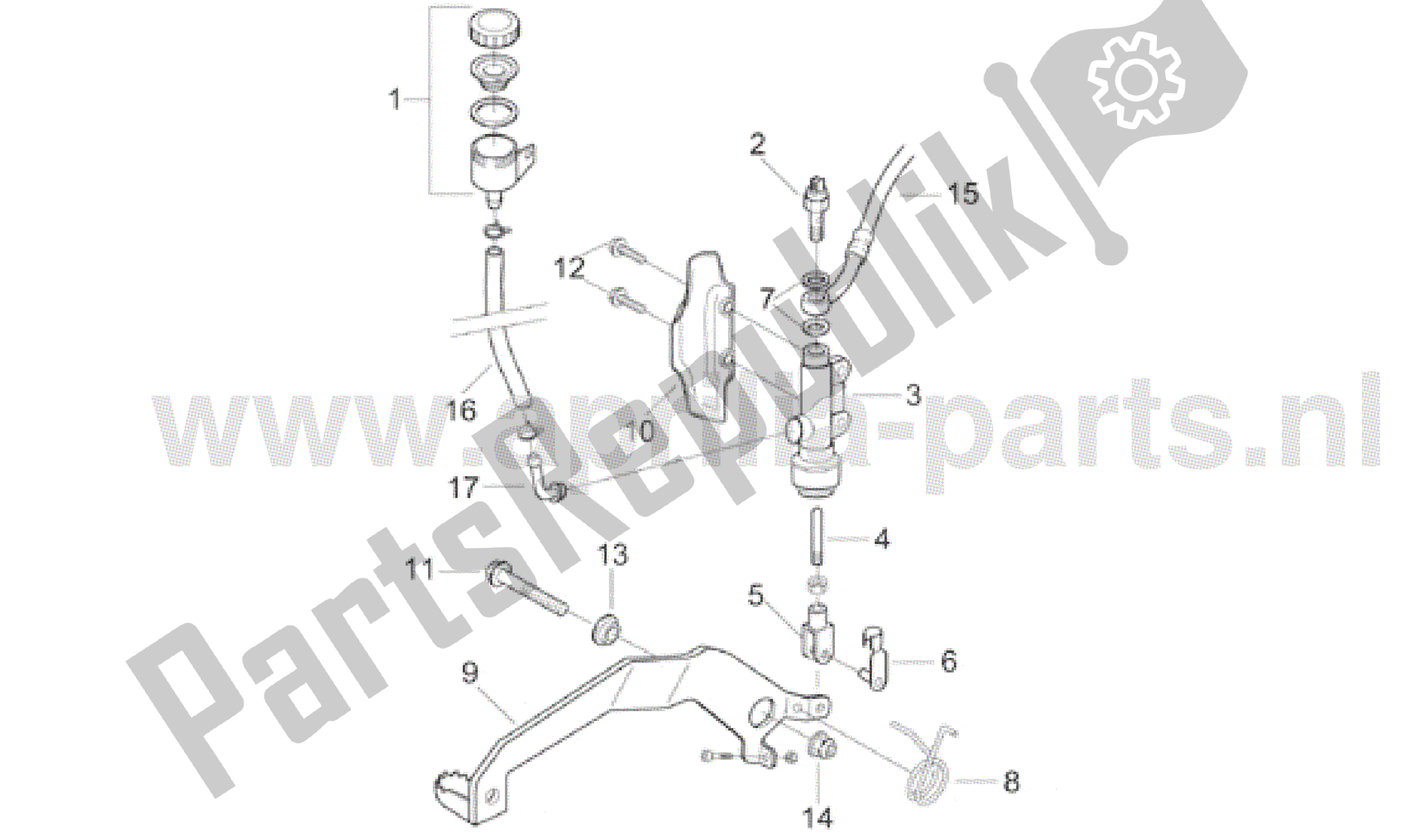 All parts for the Rear Brake Pump of the Aprilia RX 50 1995 - 2000