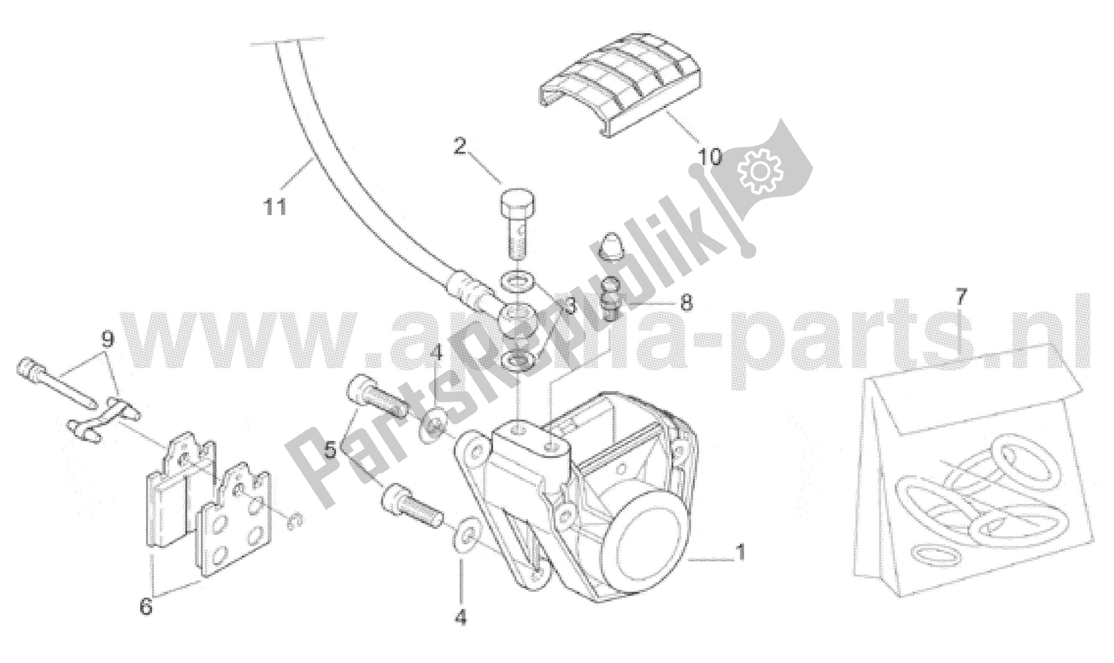 Toutes les pièces pour le étrier De Frein Arrière du Aprilia RX 50 1995 - 2000