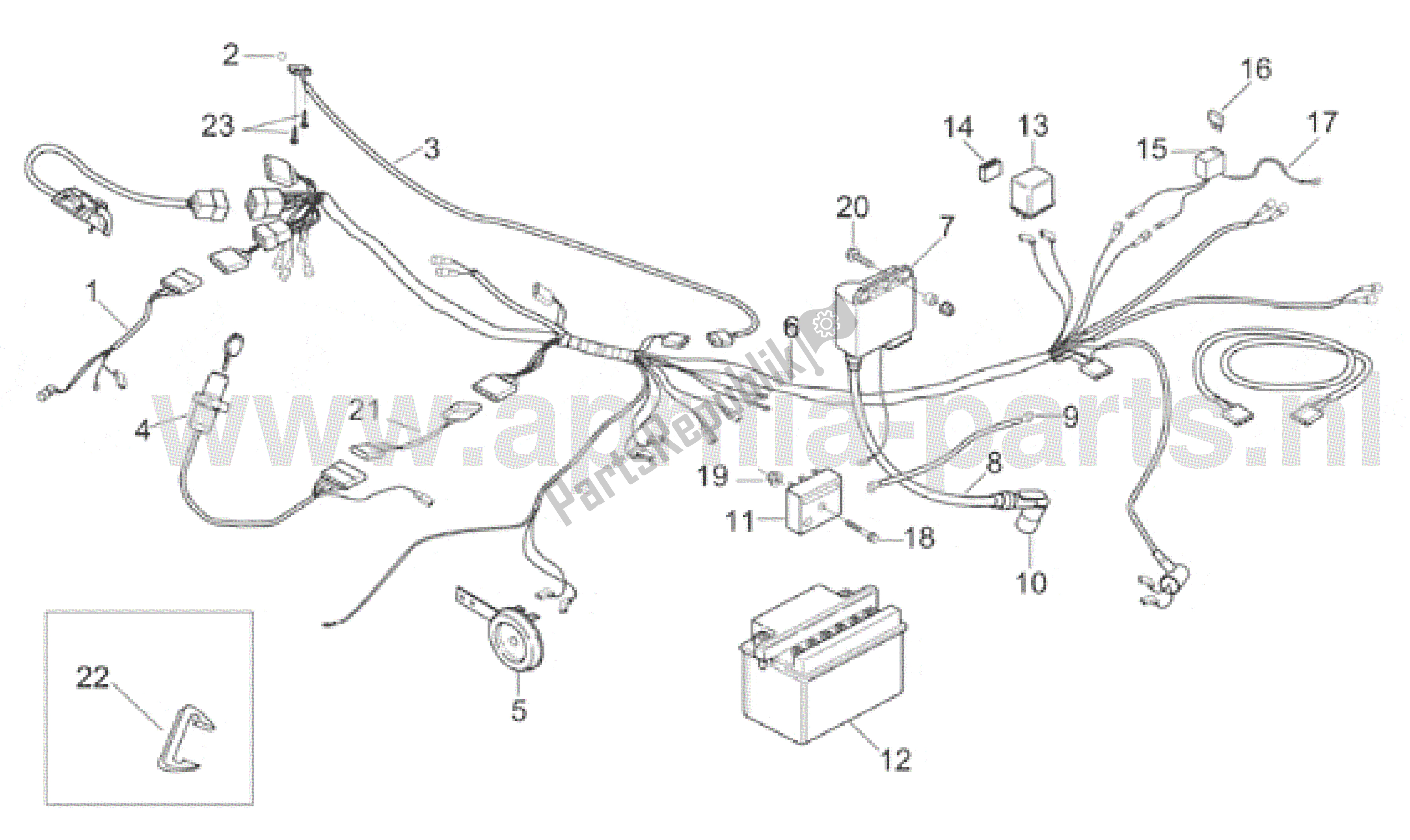 All parts for the Electrical System of the Aprilia RX 50 1995 - 2000