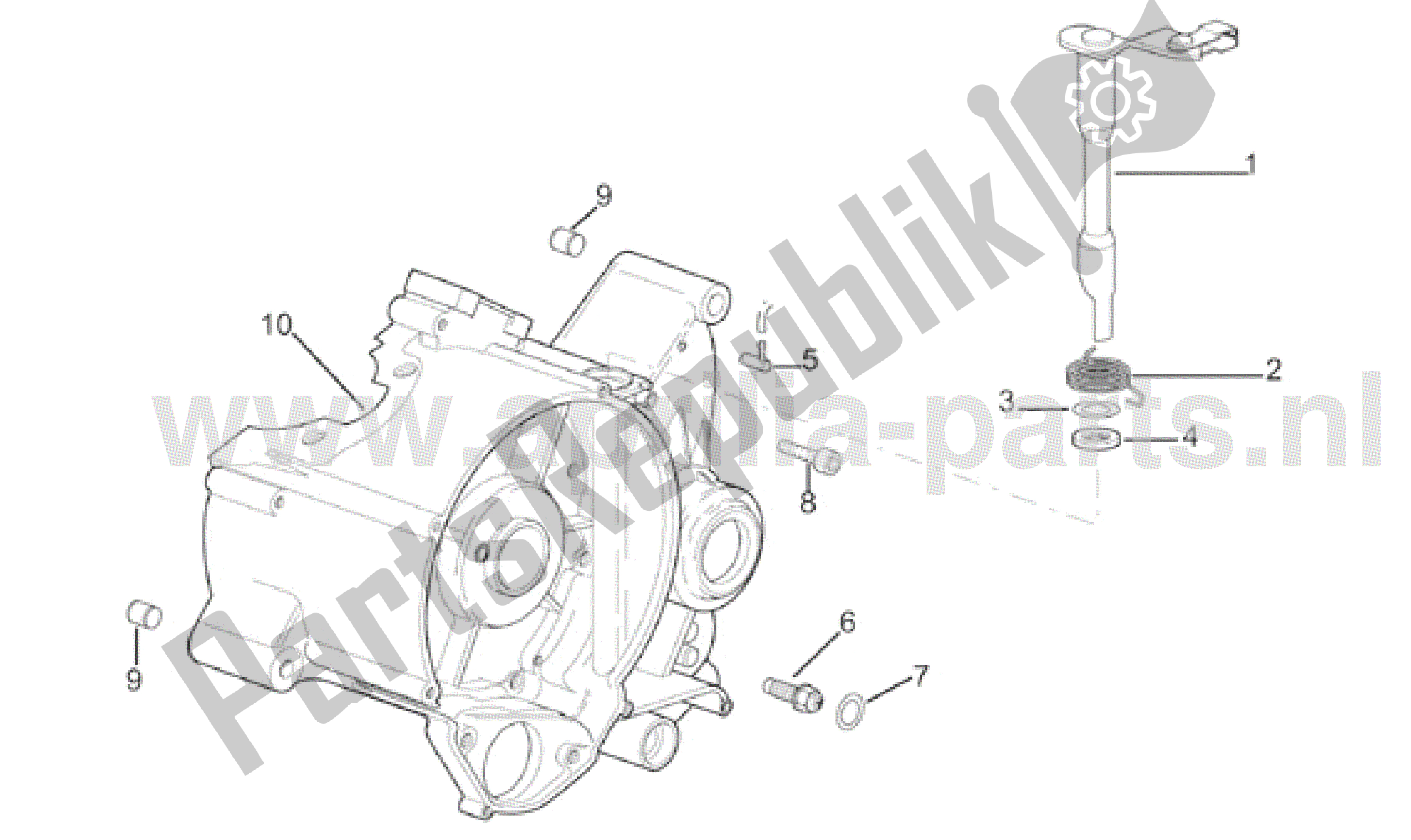 Todas las partes para Cárter Derecho de Aprilia RX 50 1995 - 2000