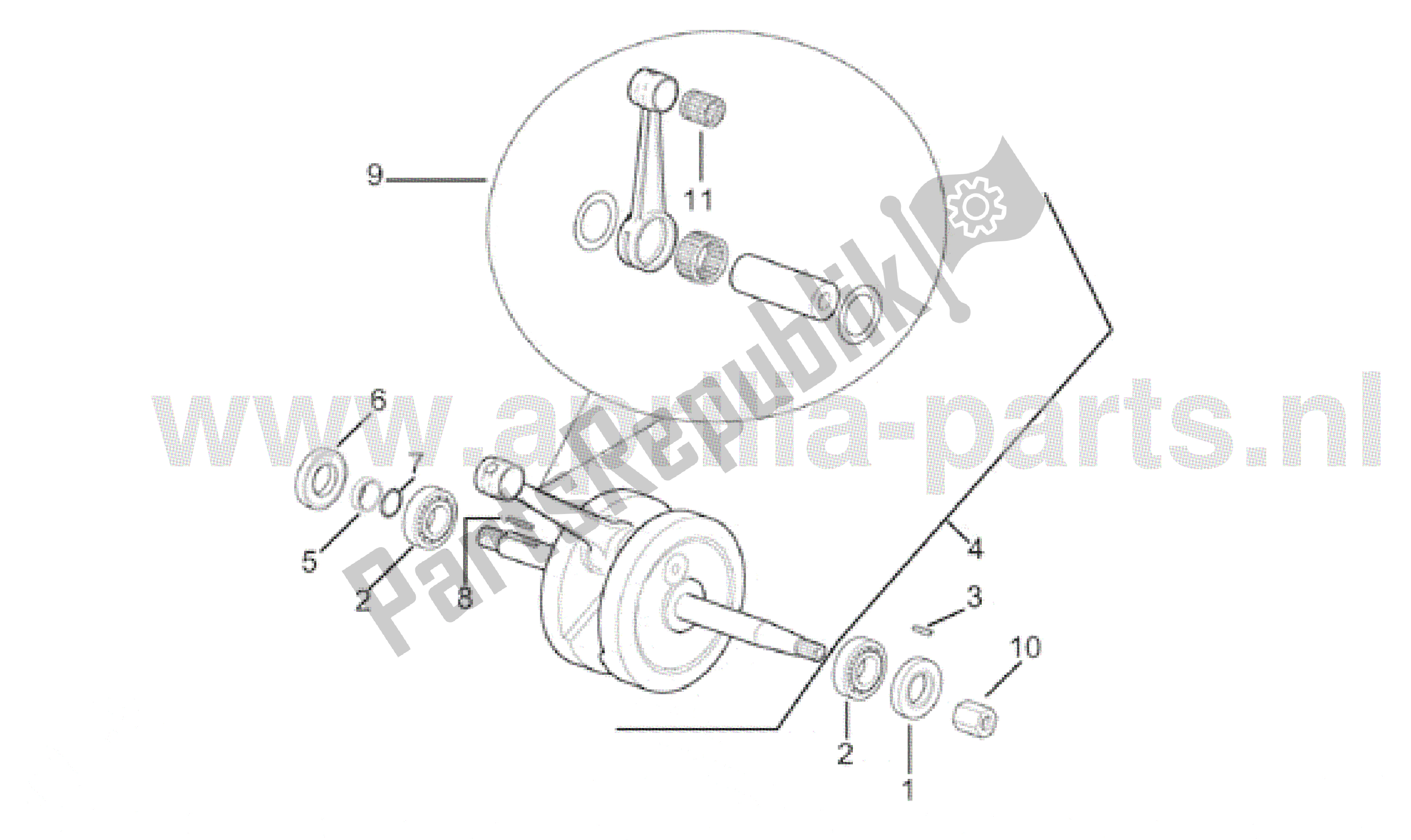 Tutte le parti per il Albero Di Trasmissione del Aprilia RX 50 1995 - 2000