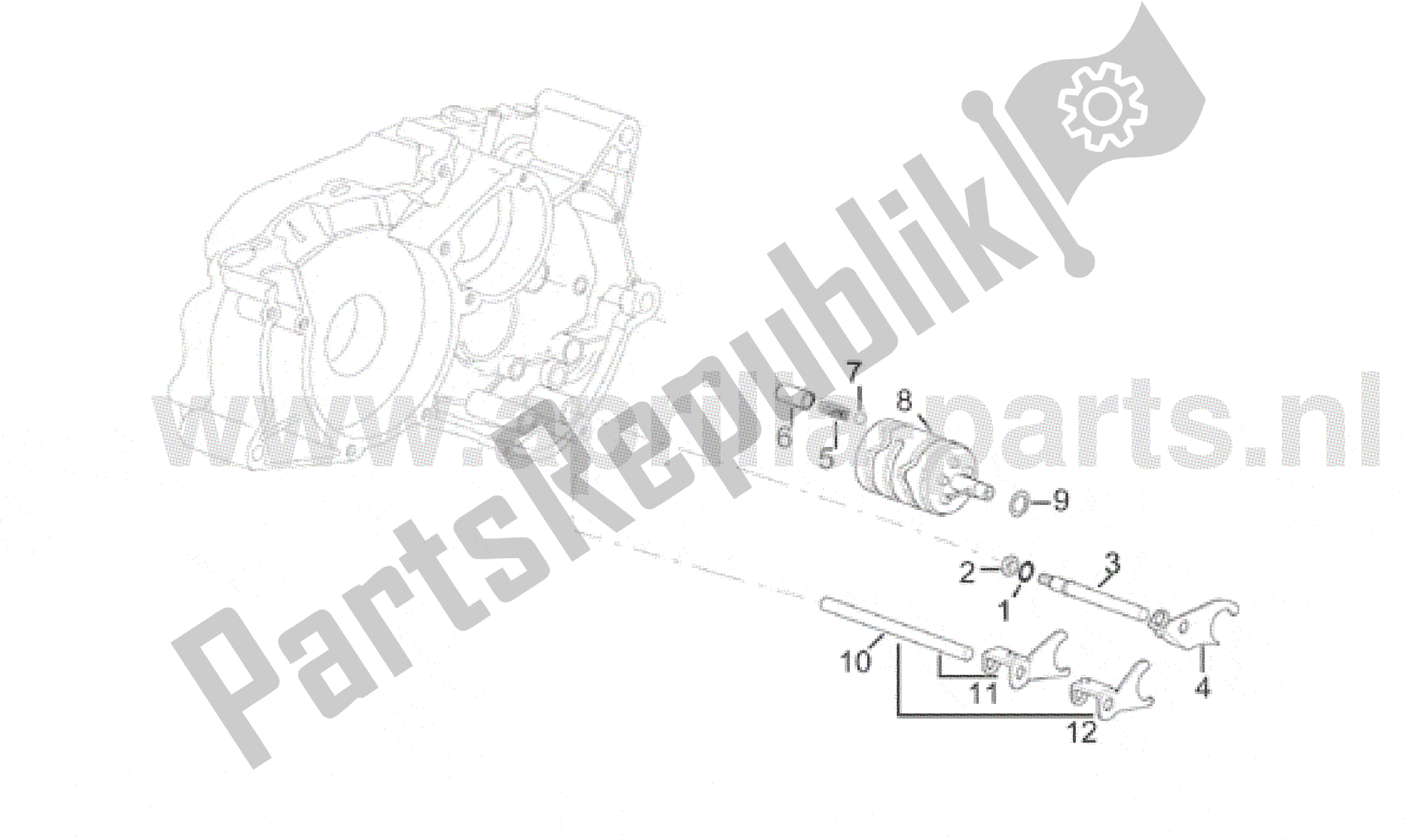 Alle onderdelen voor de Door Versnellingsbak Aangedreven As Ii van de Aprilia RX 50 1995 - 2000