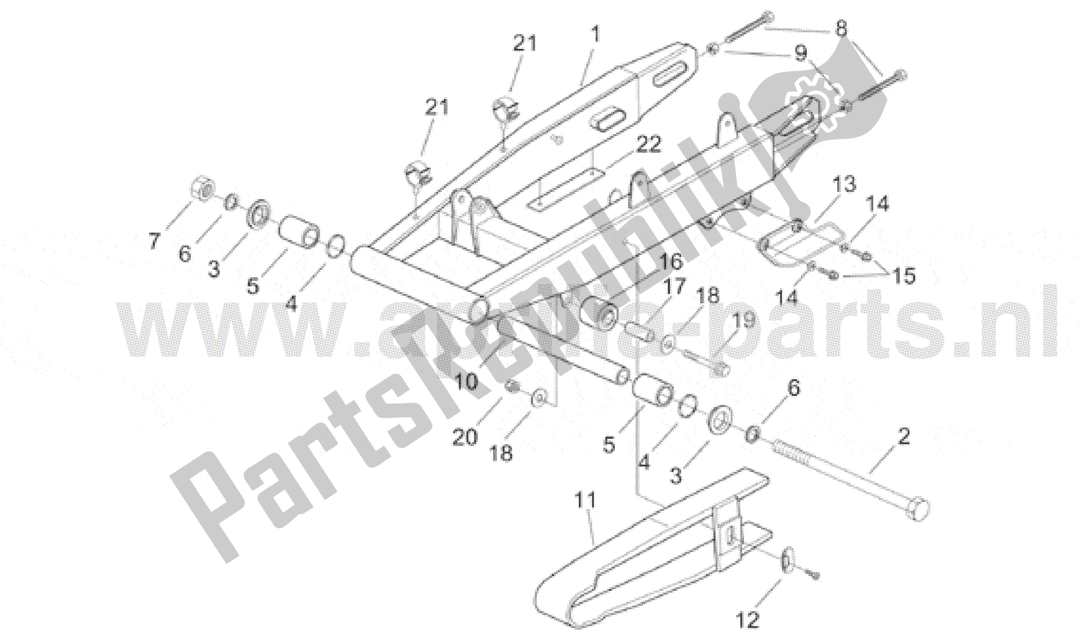 Tutte le parti per il Forcellone del Aprilia RX 50 1995 - 2000