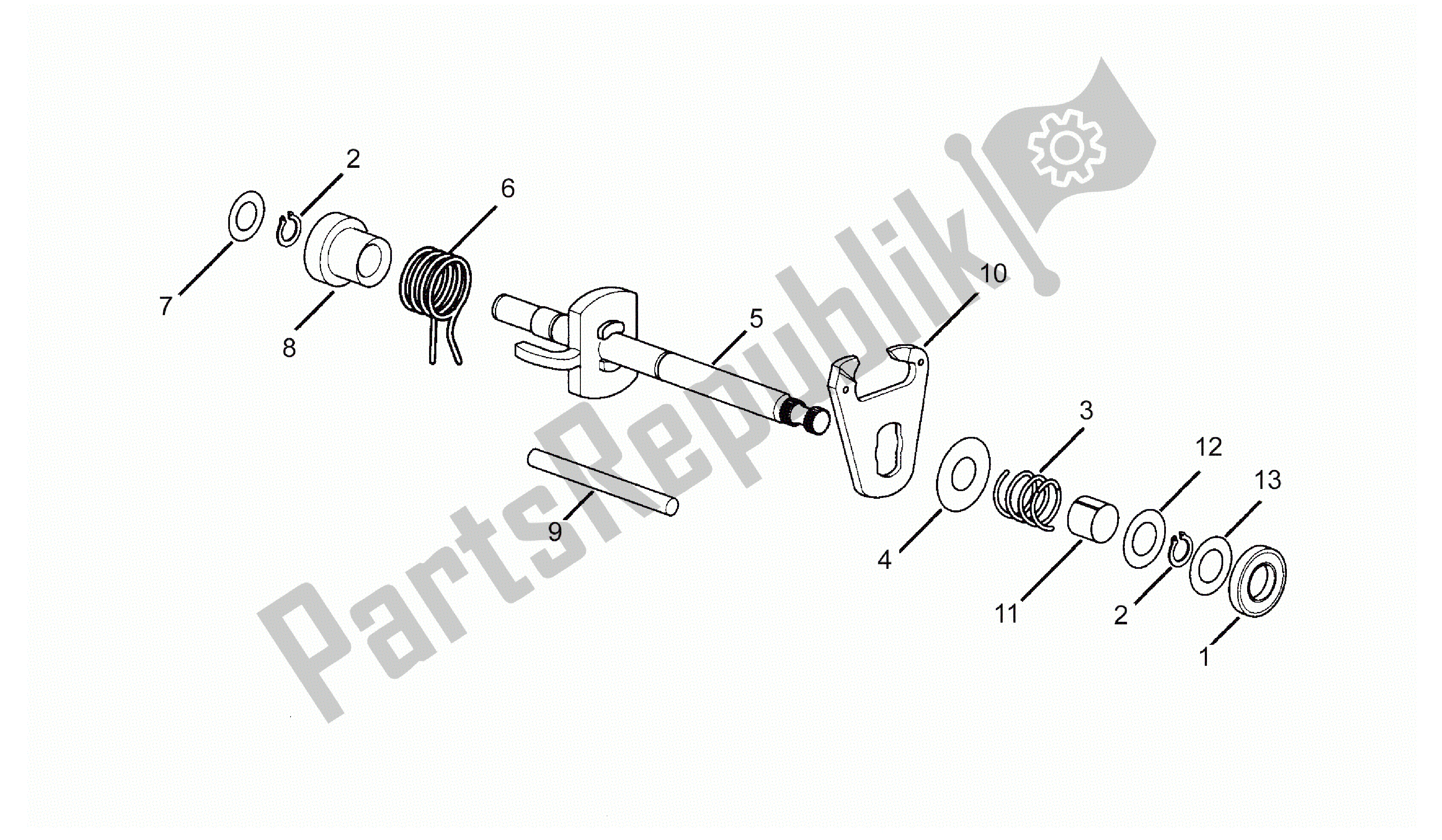 Todas as partes de Seletor De Caixa De Engrenagens do Aprilia RX 50 1995 - 2000