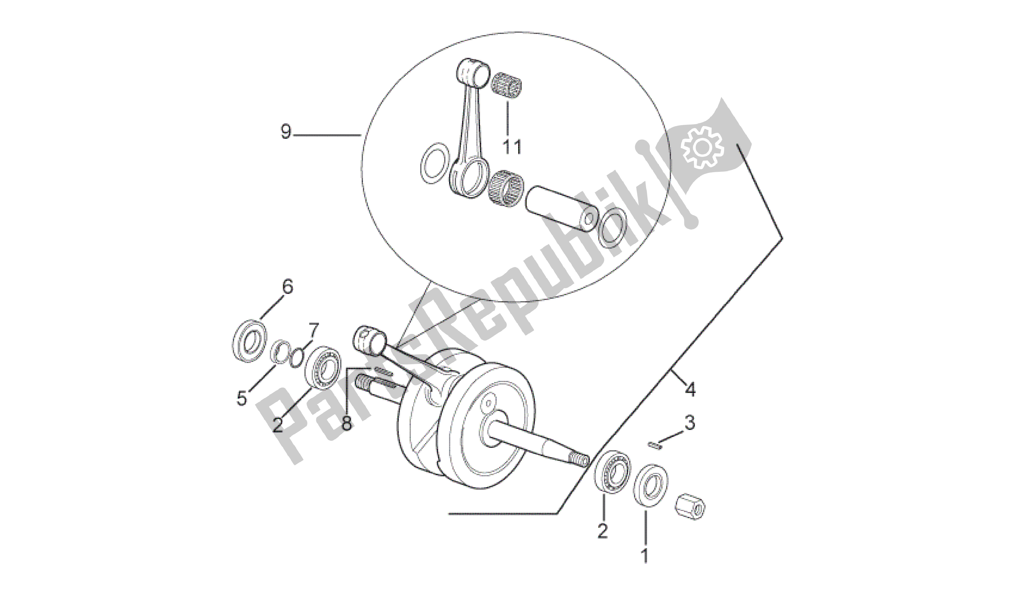 Toutes les pièces pour le Arbre De Transmission du Aprilia RX 50 1995 - 2000