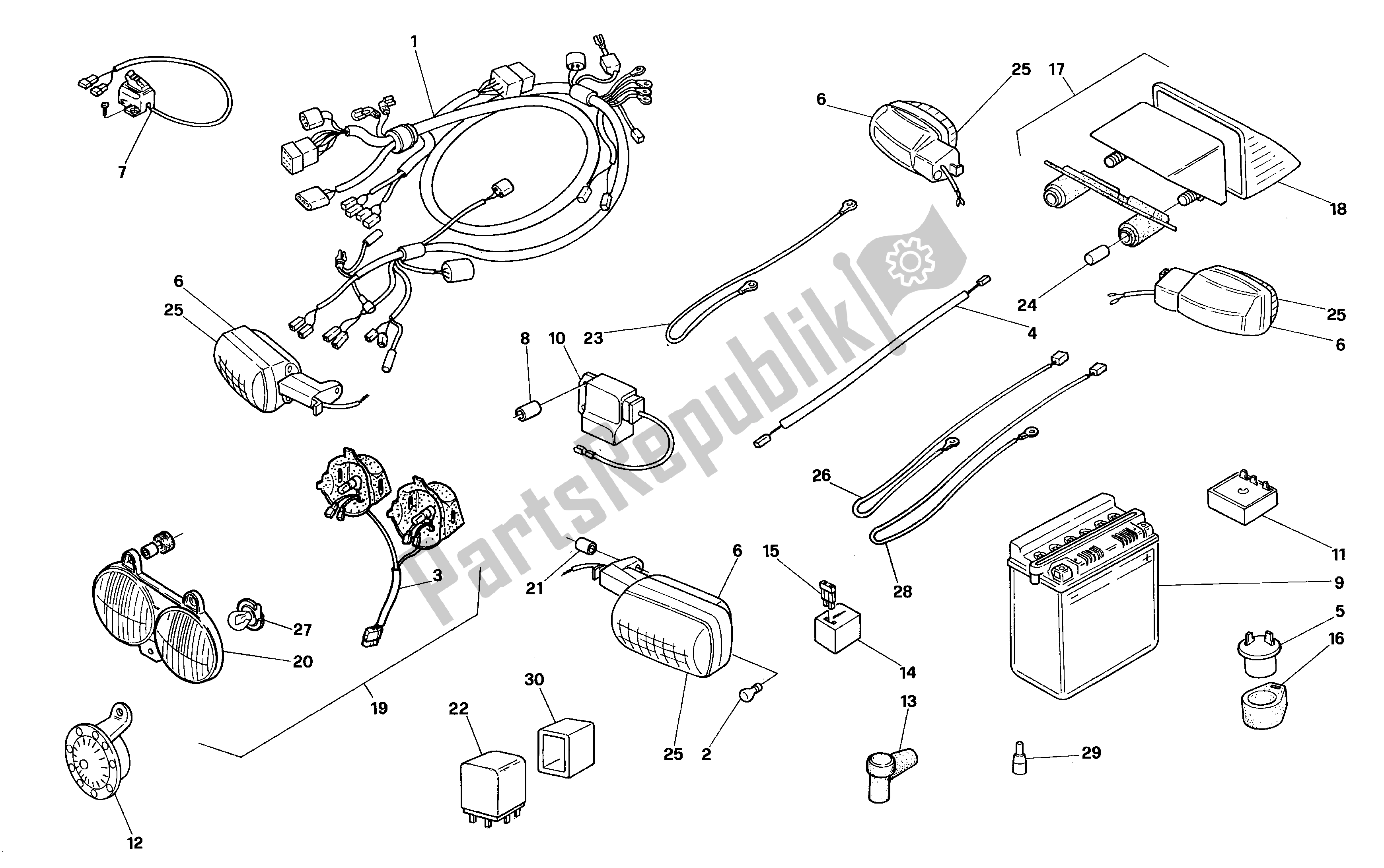 Toutes les pièces pour le Système électrique du Aprilia Pegaso 50 1992