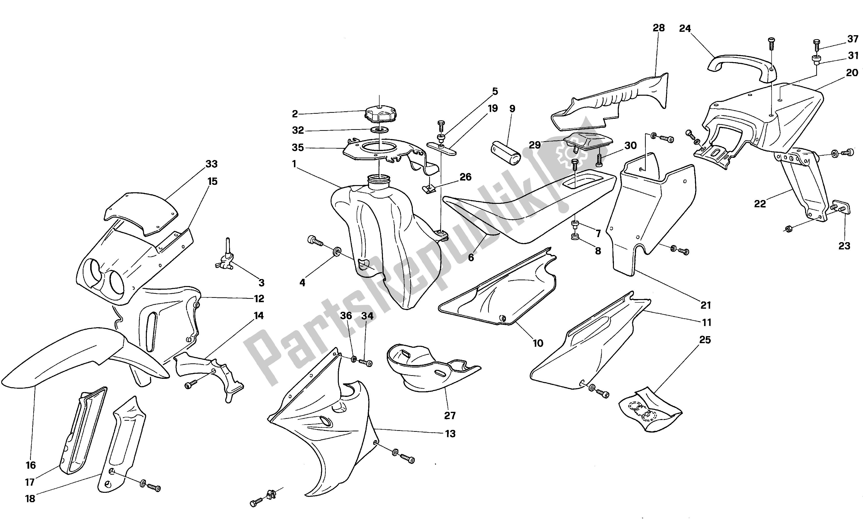 Tutte le parti per il Corpo del Aprilia Pegaso 50 1992