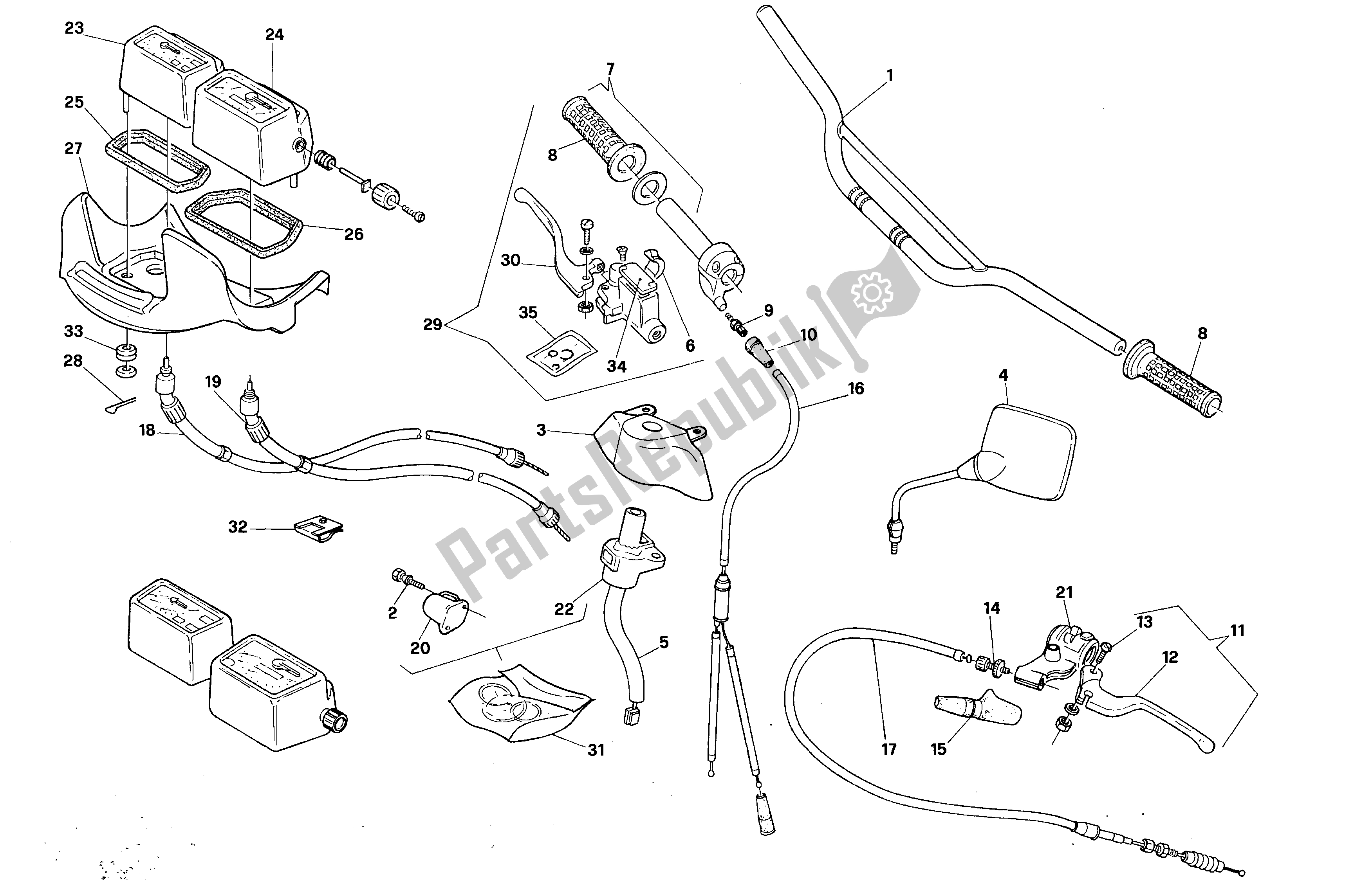 Toutes les pièces pour le Poignées Et Commandes du Aprilia Pegaso 50 1992