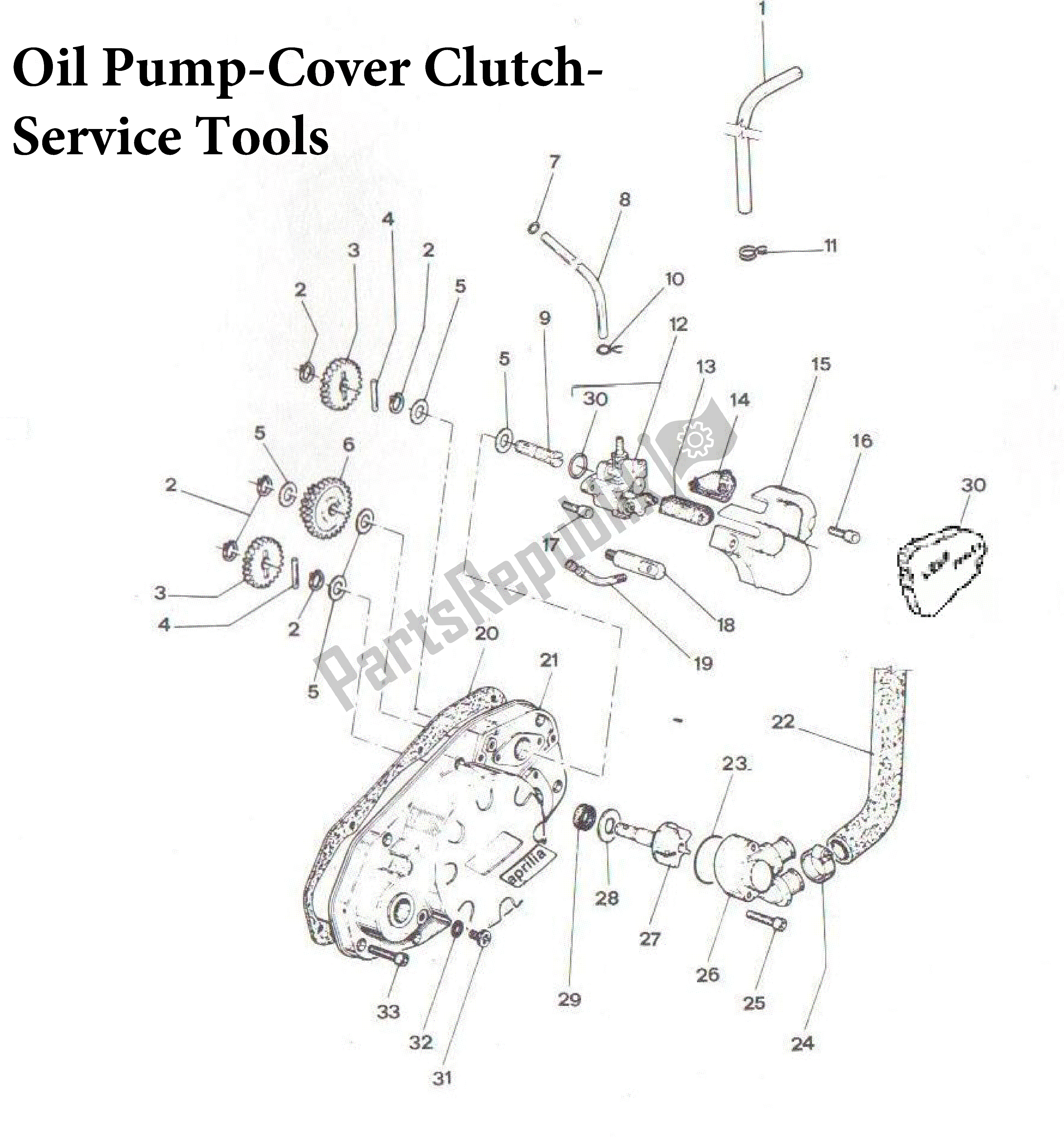 Tutte le parti per il Strumenti Di Manutenzione Della Frizione Del Coperchio Della Pompa Dell'olio del Aprilia Pegaso 50 1992