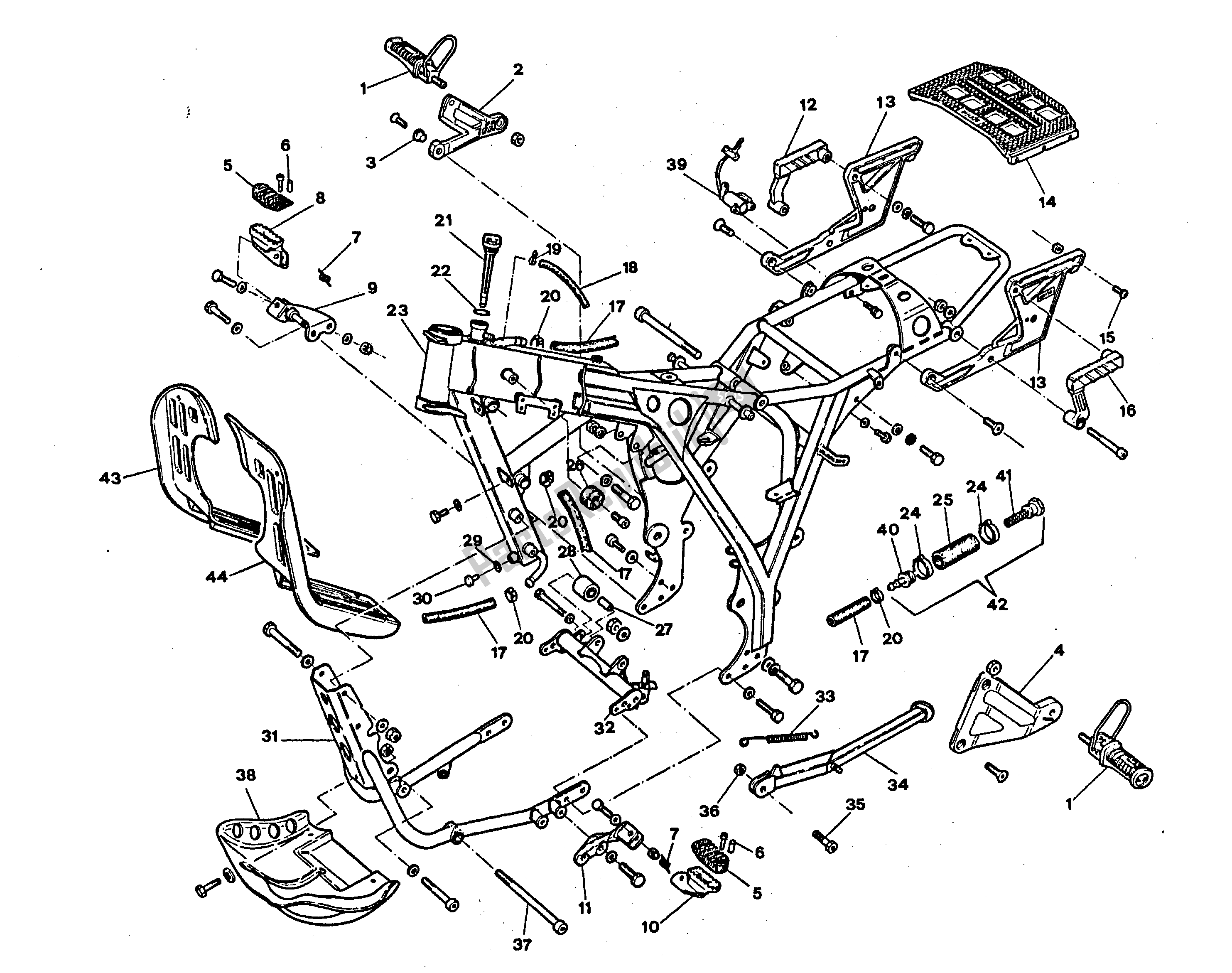 Tutte le parti per il Telaio del Aprilia Tuareg 350 1986 - 1988