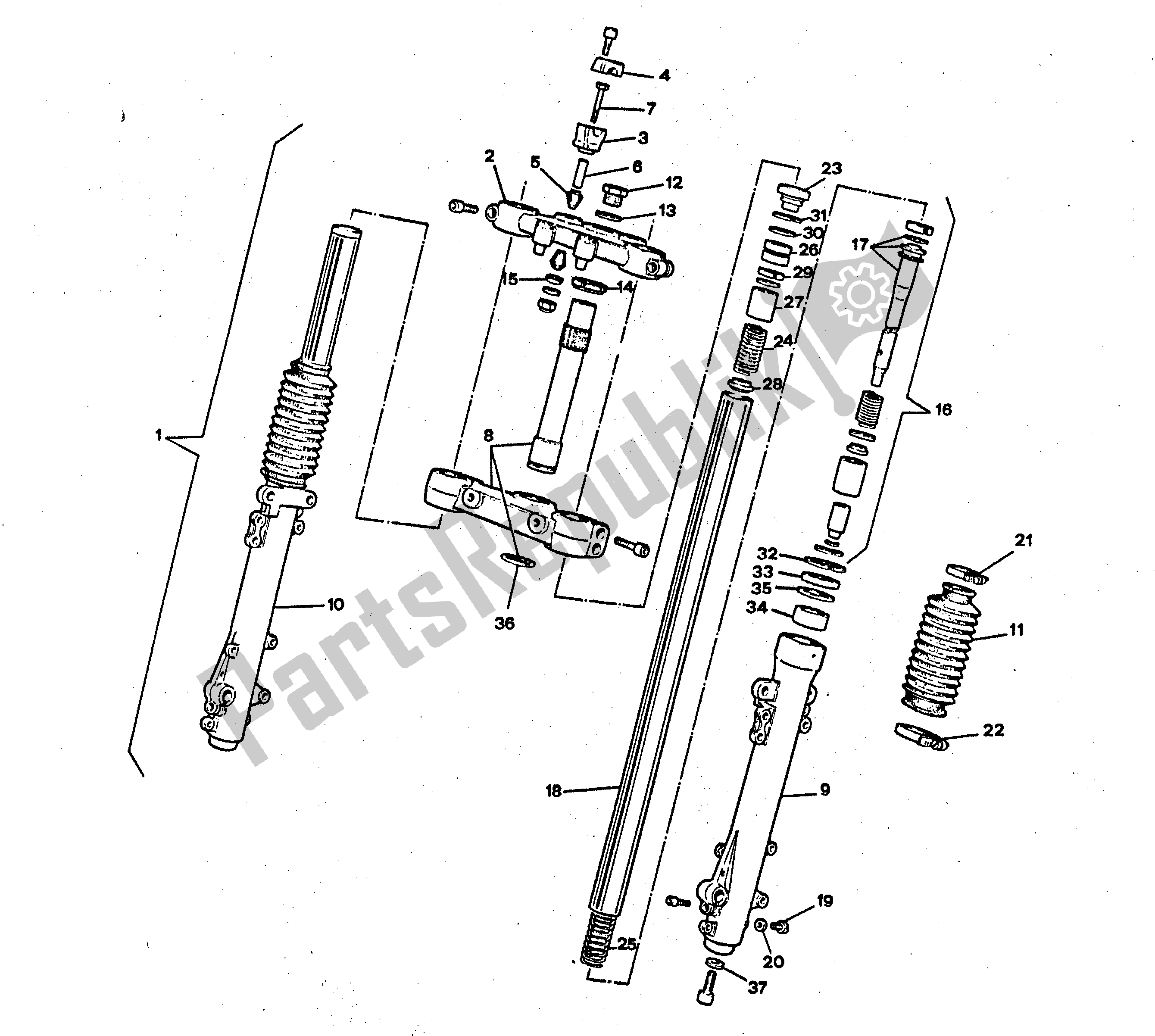 Toutes les pièces pour le Indice Modifica Crif. Catal. N 252 du Aprilia Tuareg 350 1986 - 1988