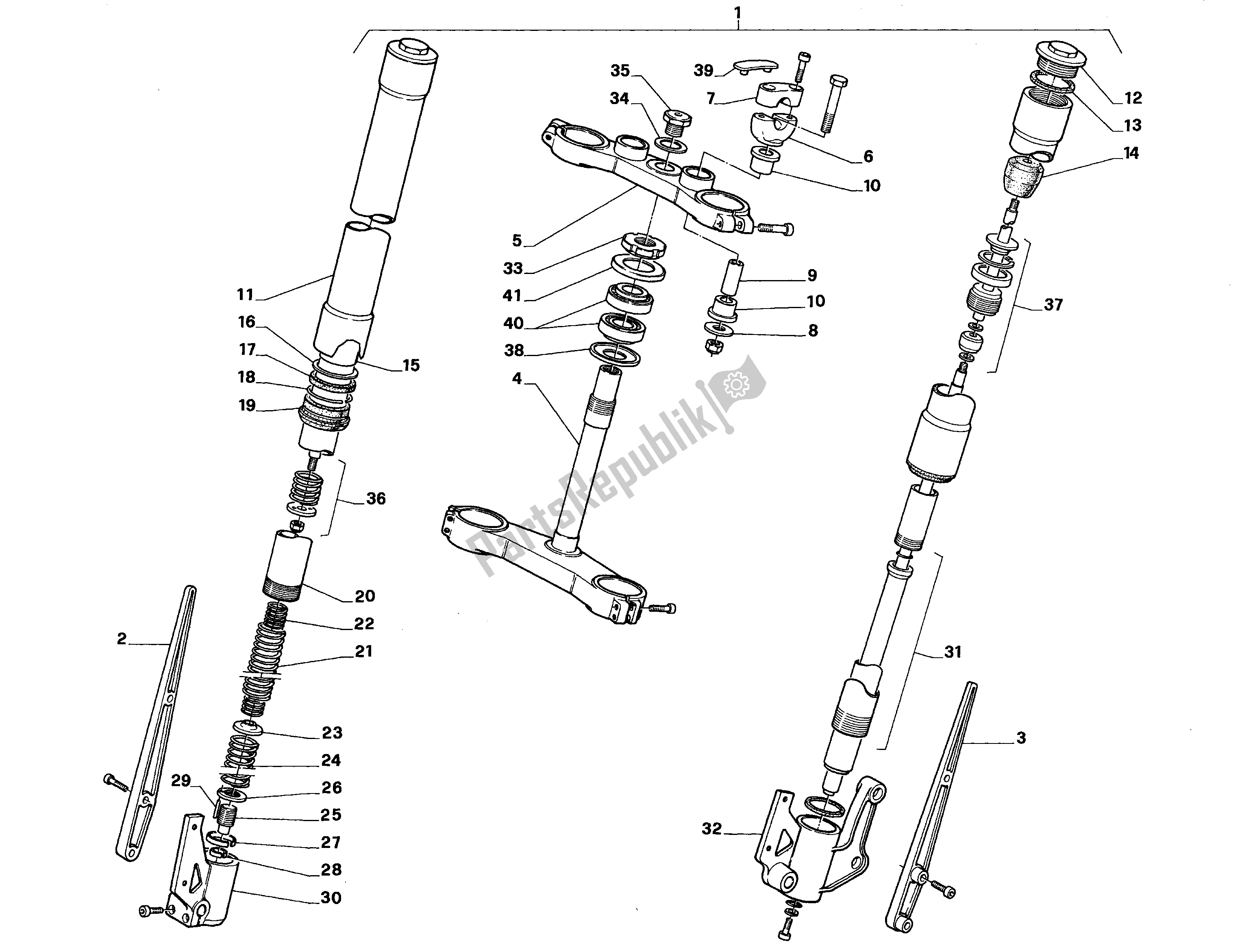 Toutes les pièces pour le Fourche Avant du Aprilia Tuareg 600 1988