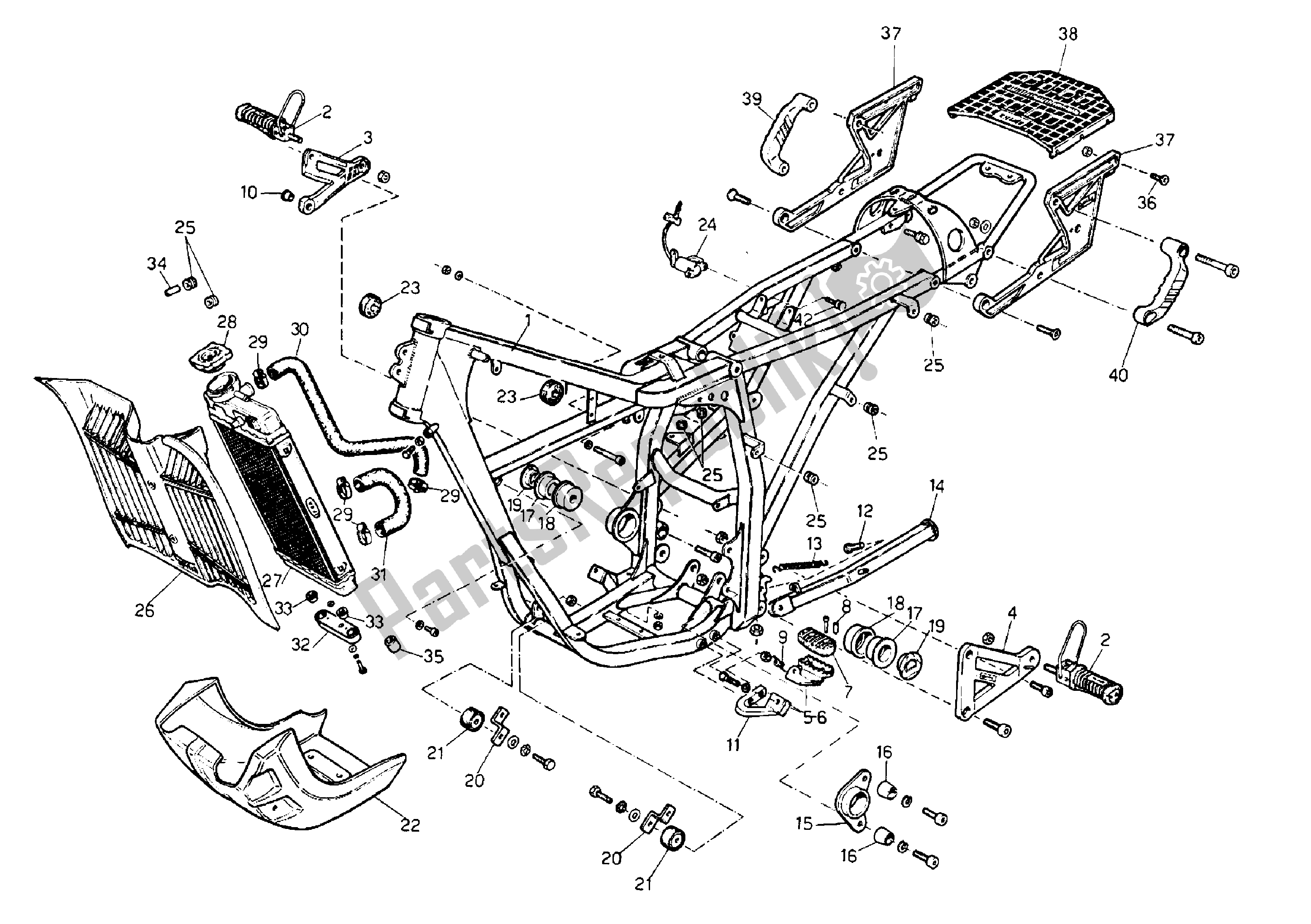 Tutte le parti per il Telaio del Aprilia Tuareg 125 1987