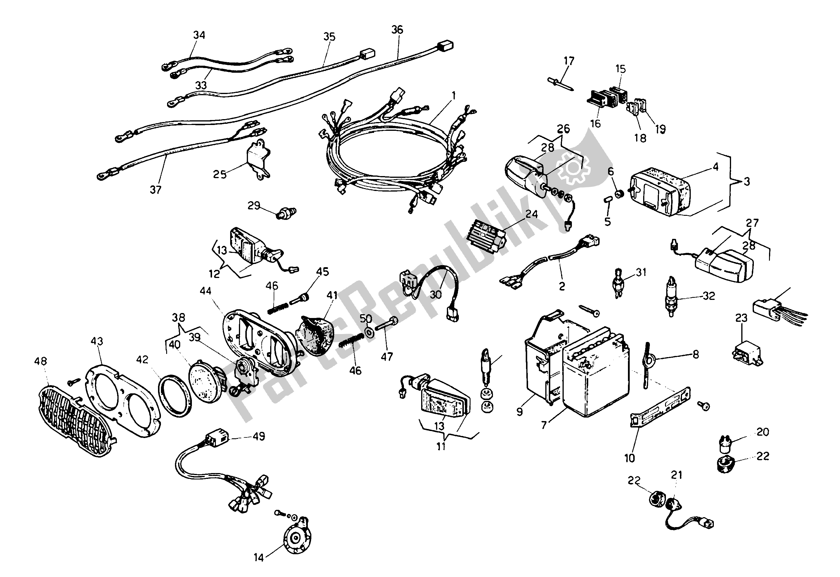 All parts for the Electrical System of the Aprilia Tuareg 125 1987