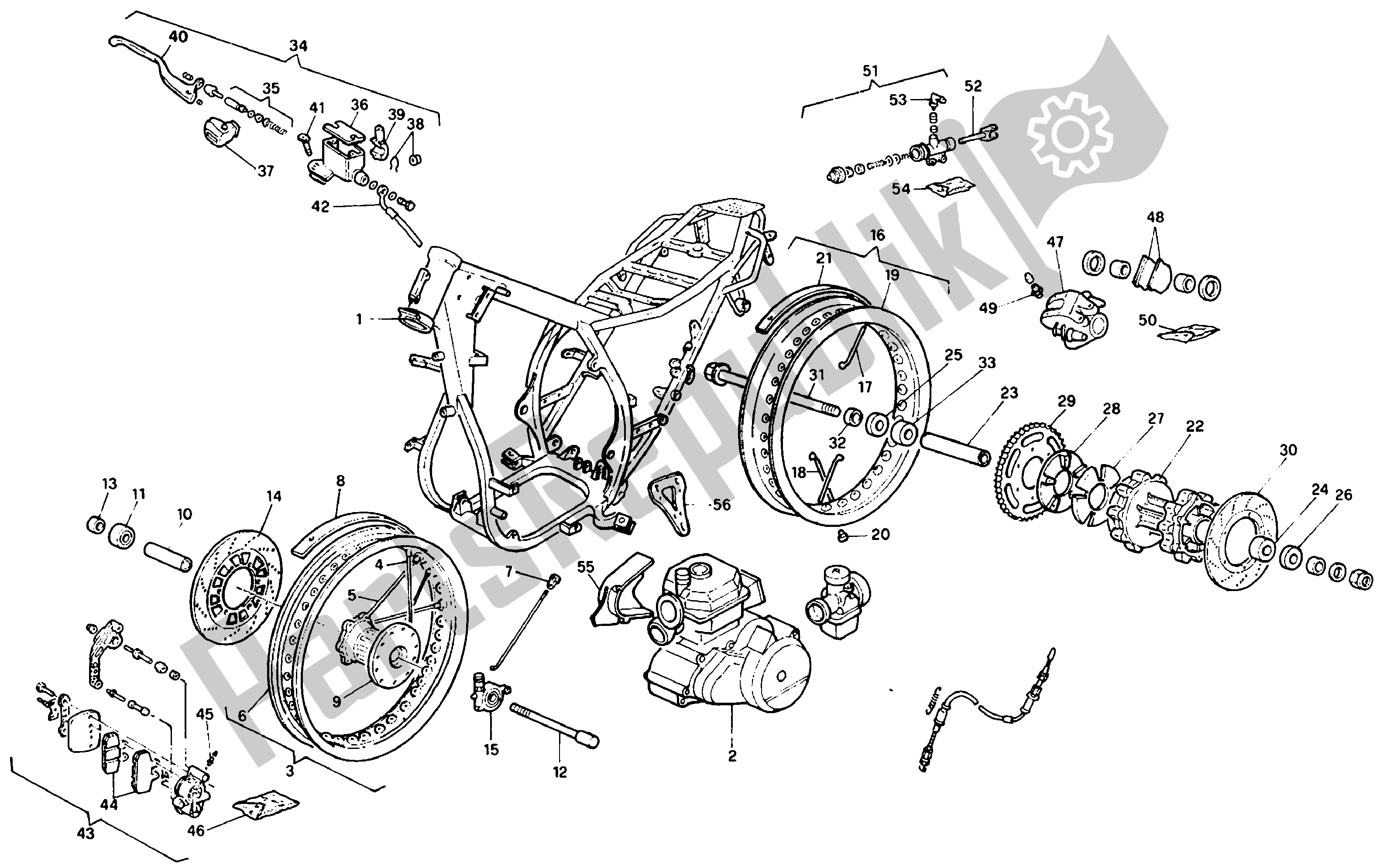 Toutes les pièces pour le Cadre - Roue du Aprilia Tuareg 125 1989