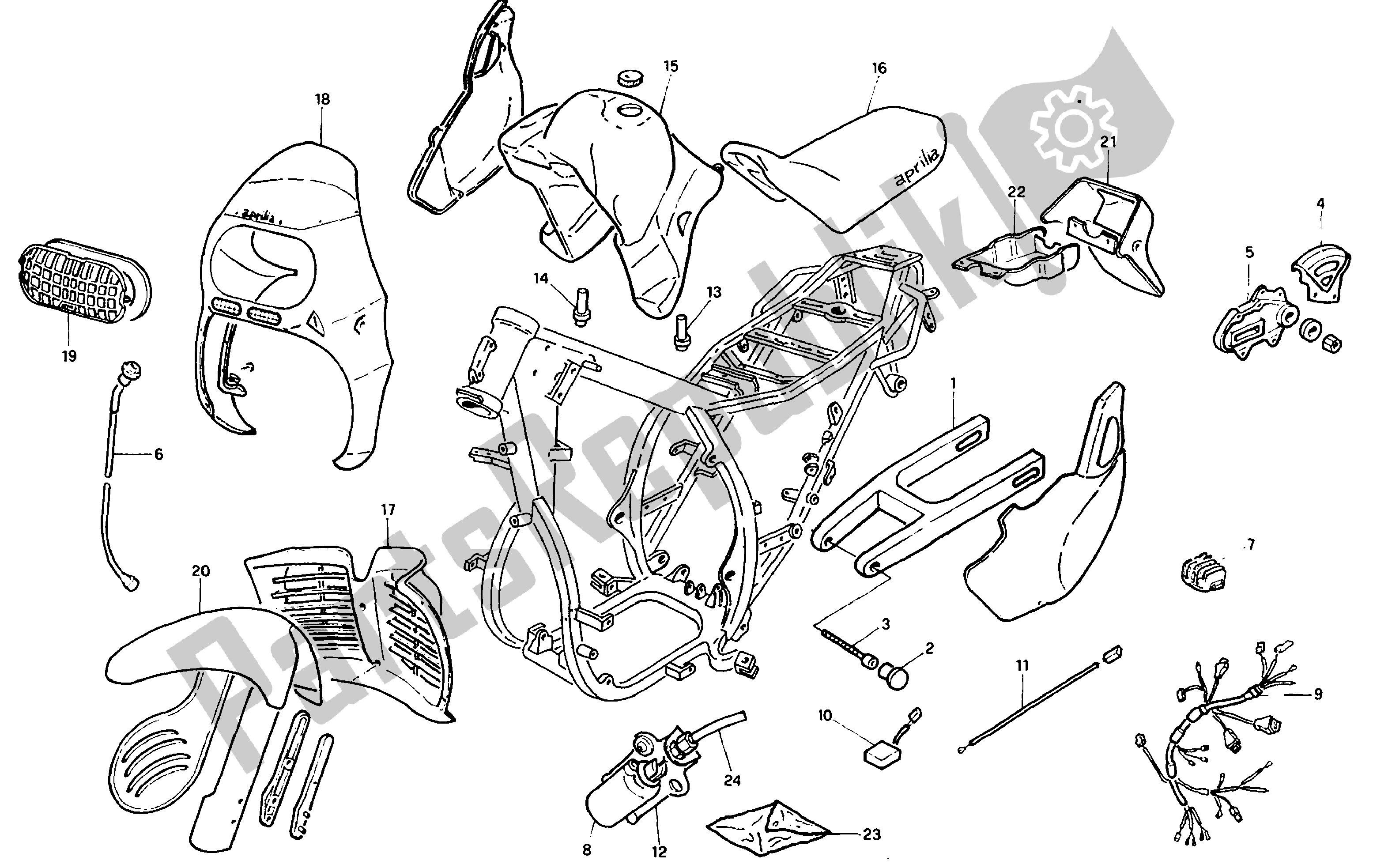 All parts for the Body - Electrical System of the Aprilia Tuareg 125 1989