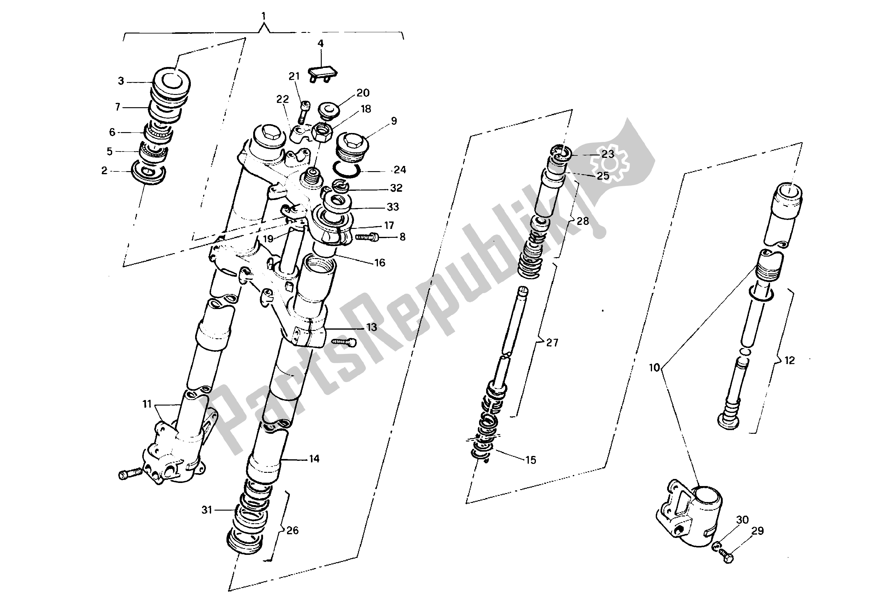 Todas las partes para Tenedor Frontal de Aprilia Tuareg 125 1989