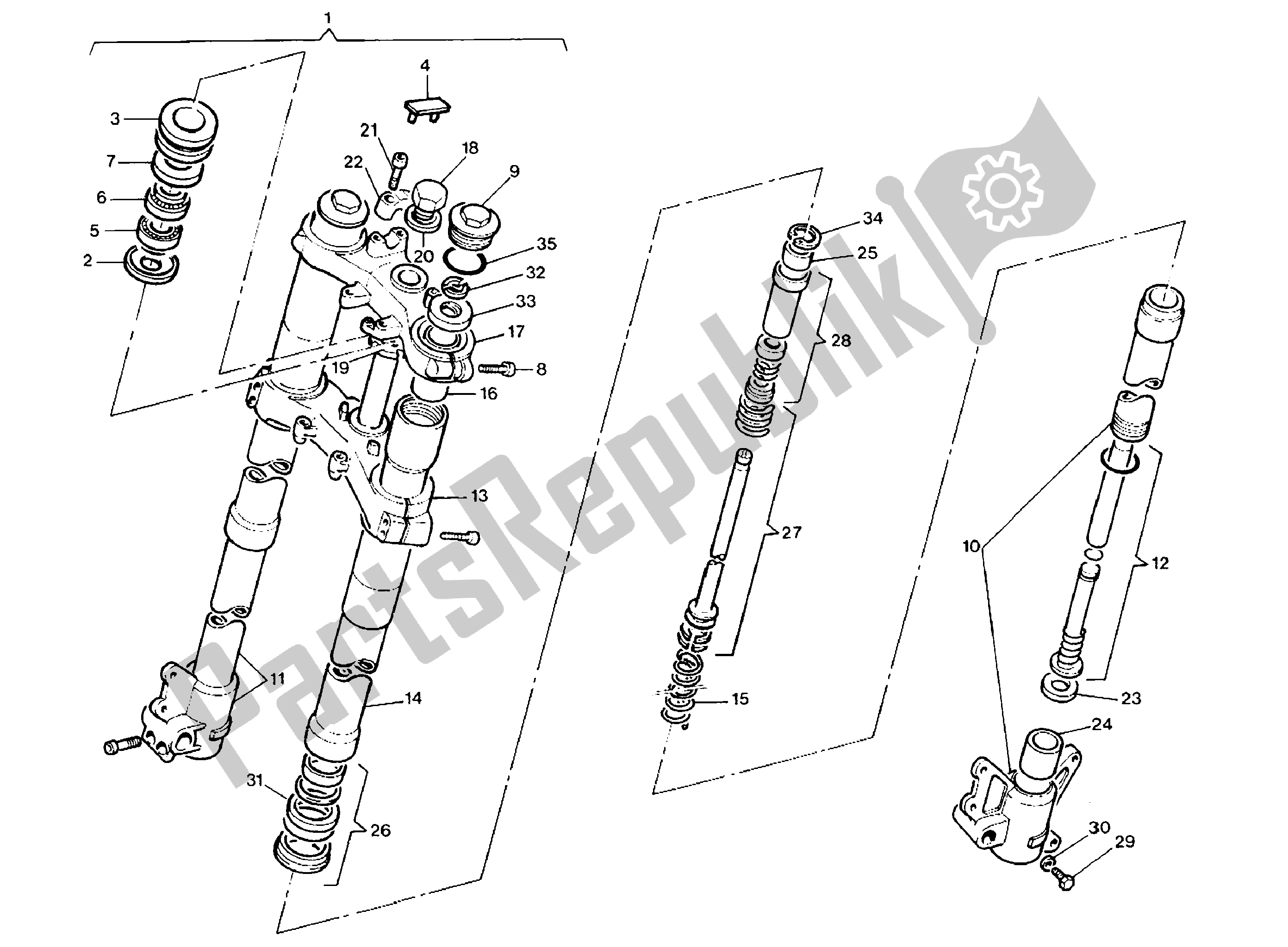 Todas las partes para Tenedor Frontal de Aprilia Tuareg 125 1988