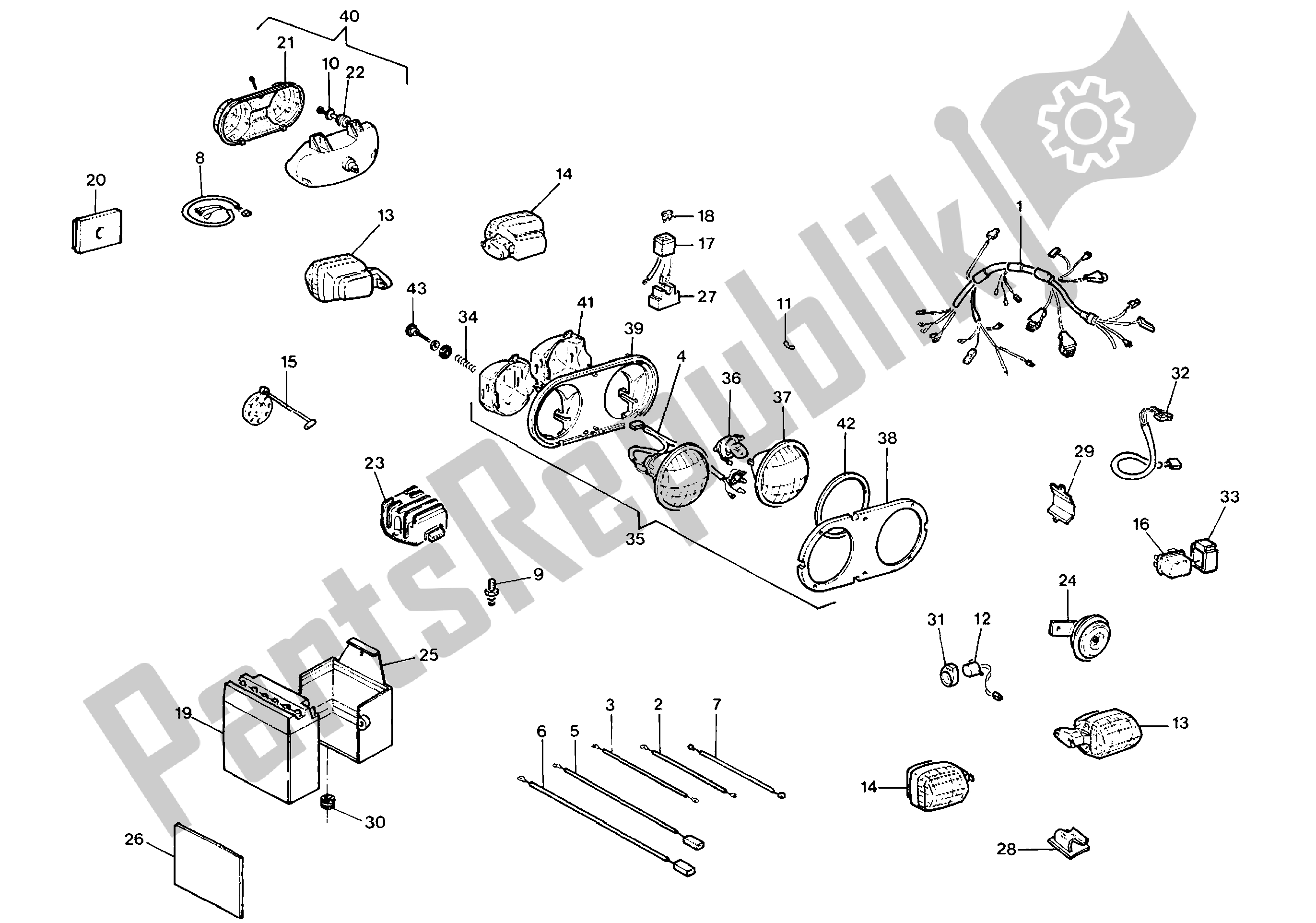 All parts for the Electrical System of the Aprilia Tuareg 125 1988