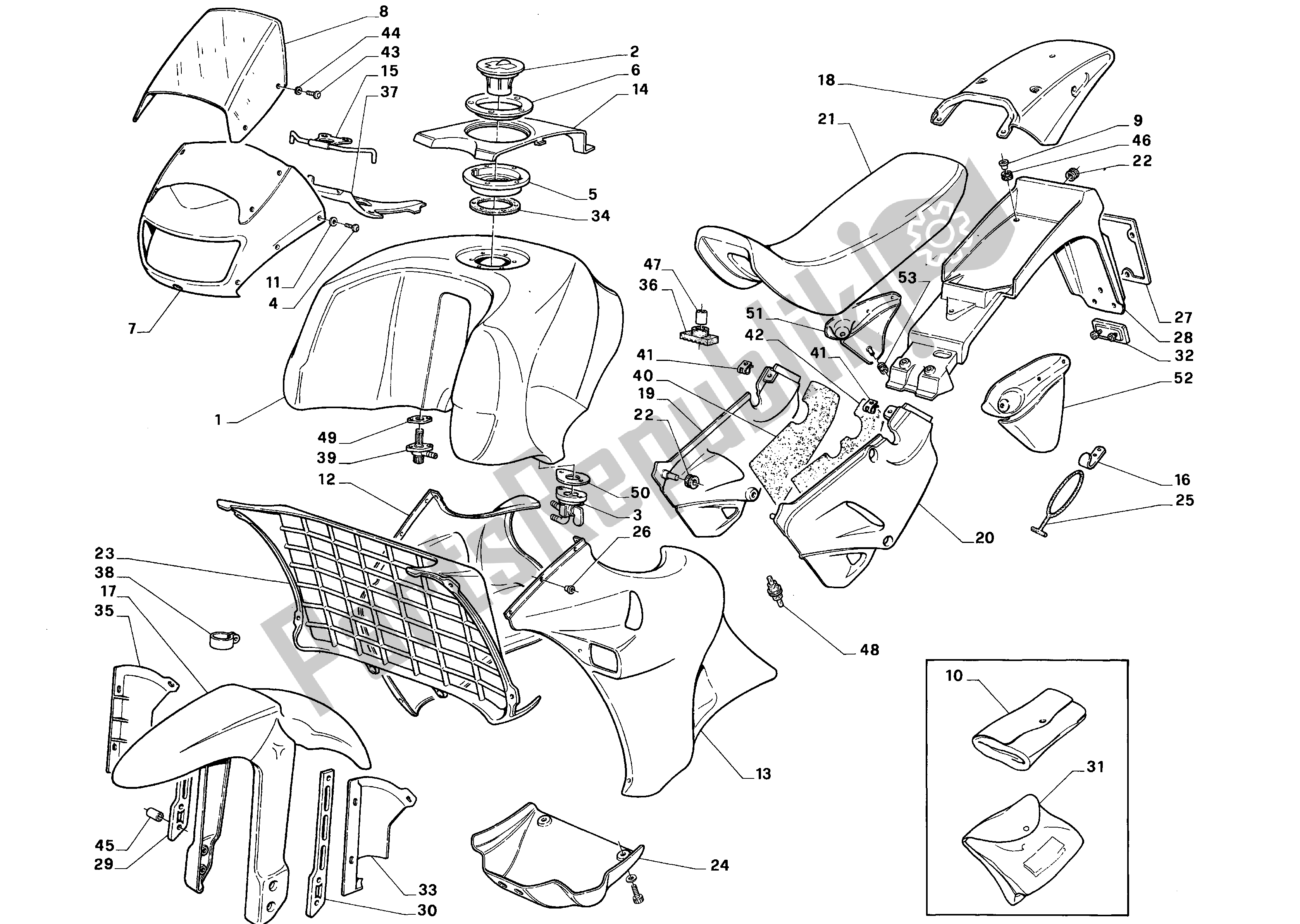 Todas las partes para Cuerpo de Aprilia Pegaso 650 1992 - 1996