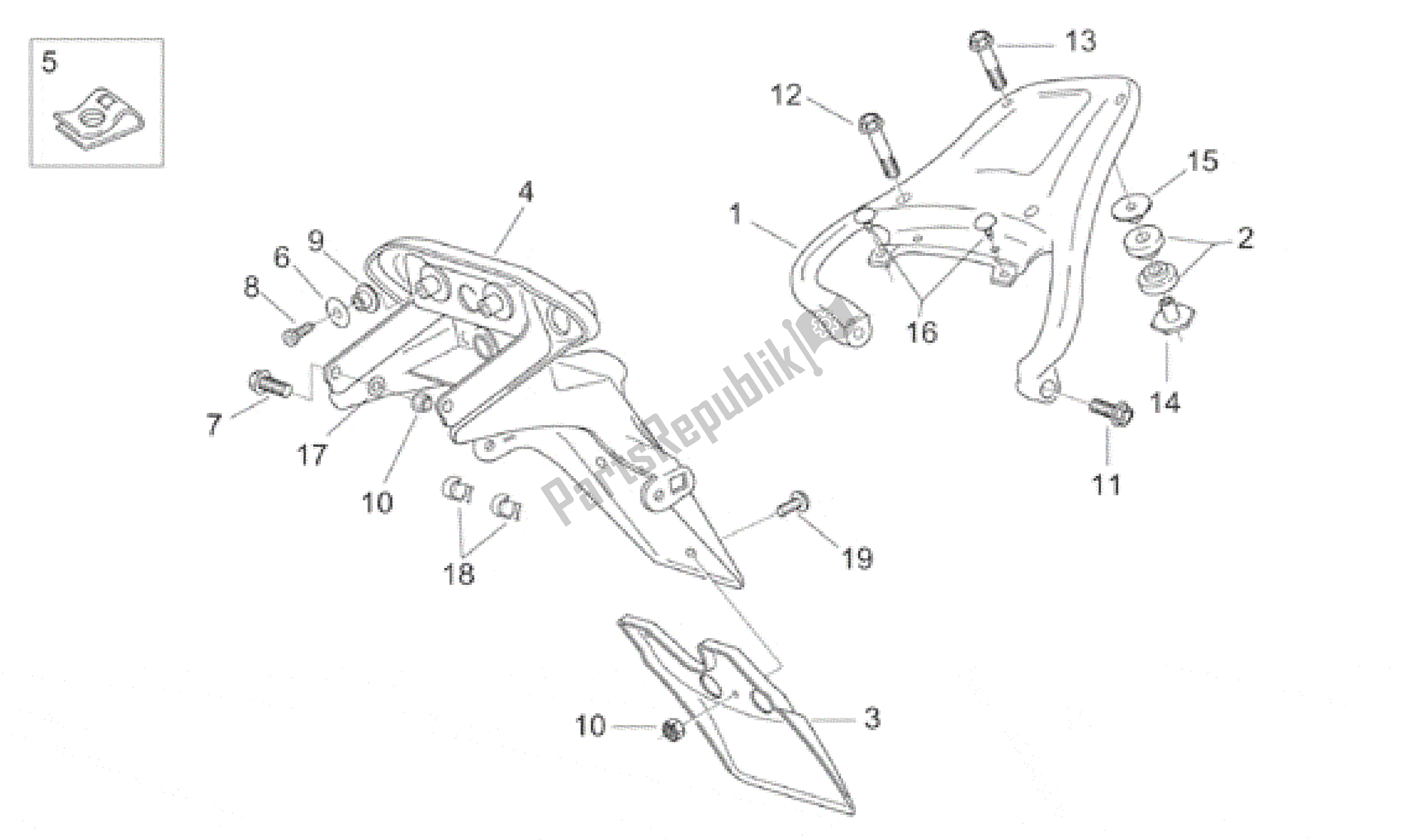 Todas as partes de Corpo Traseiro do Aprilia Pegaso 650 1997 - 2000