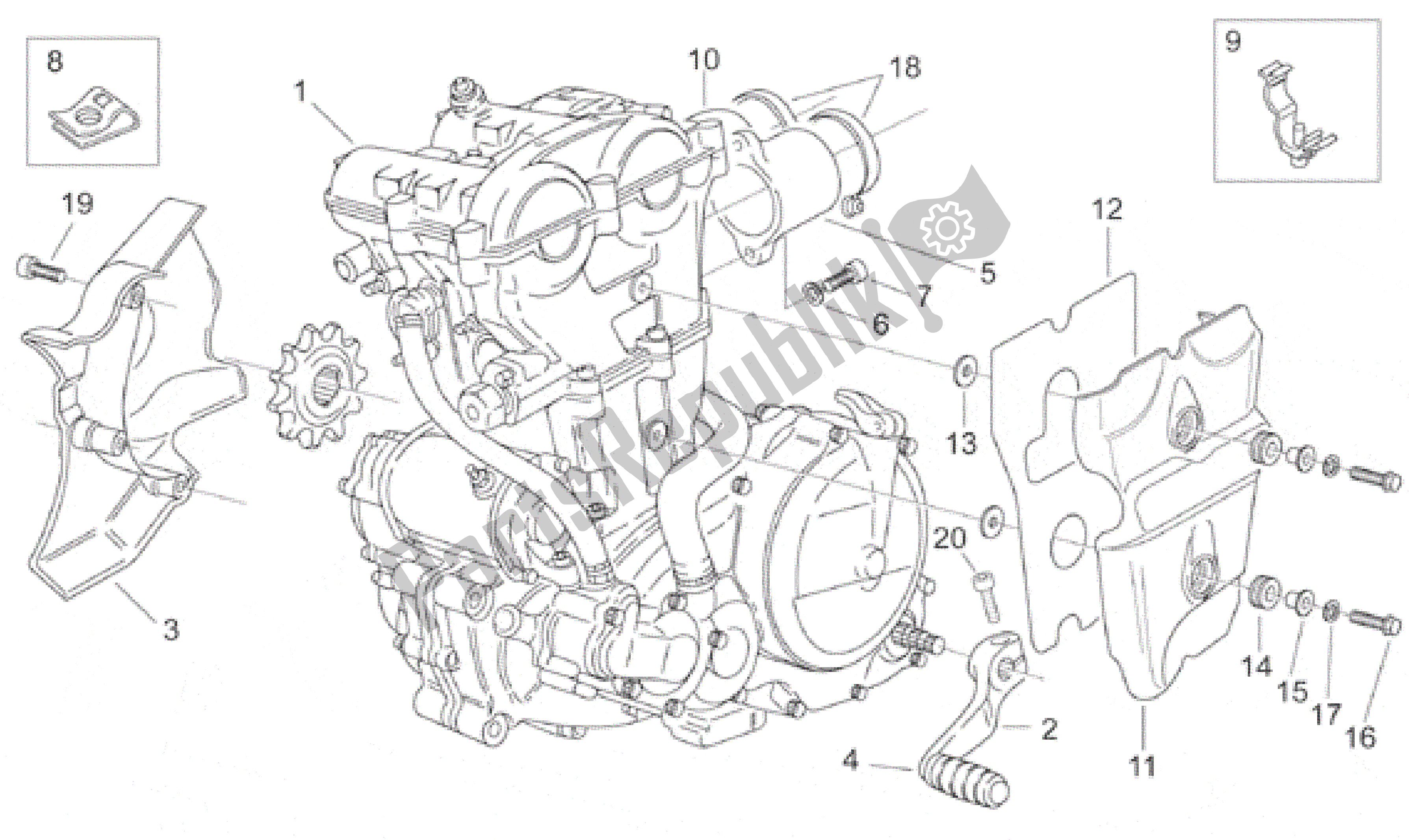 All parts for the Engine of the Aprilia Pegaso 650 1997 - 2000